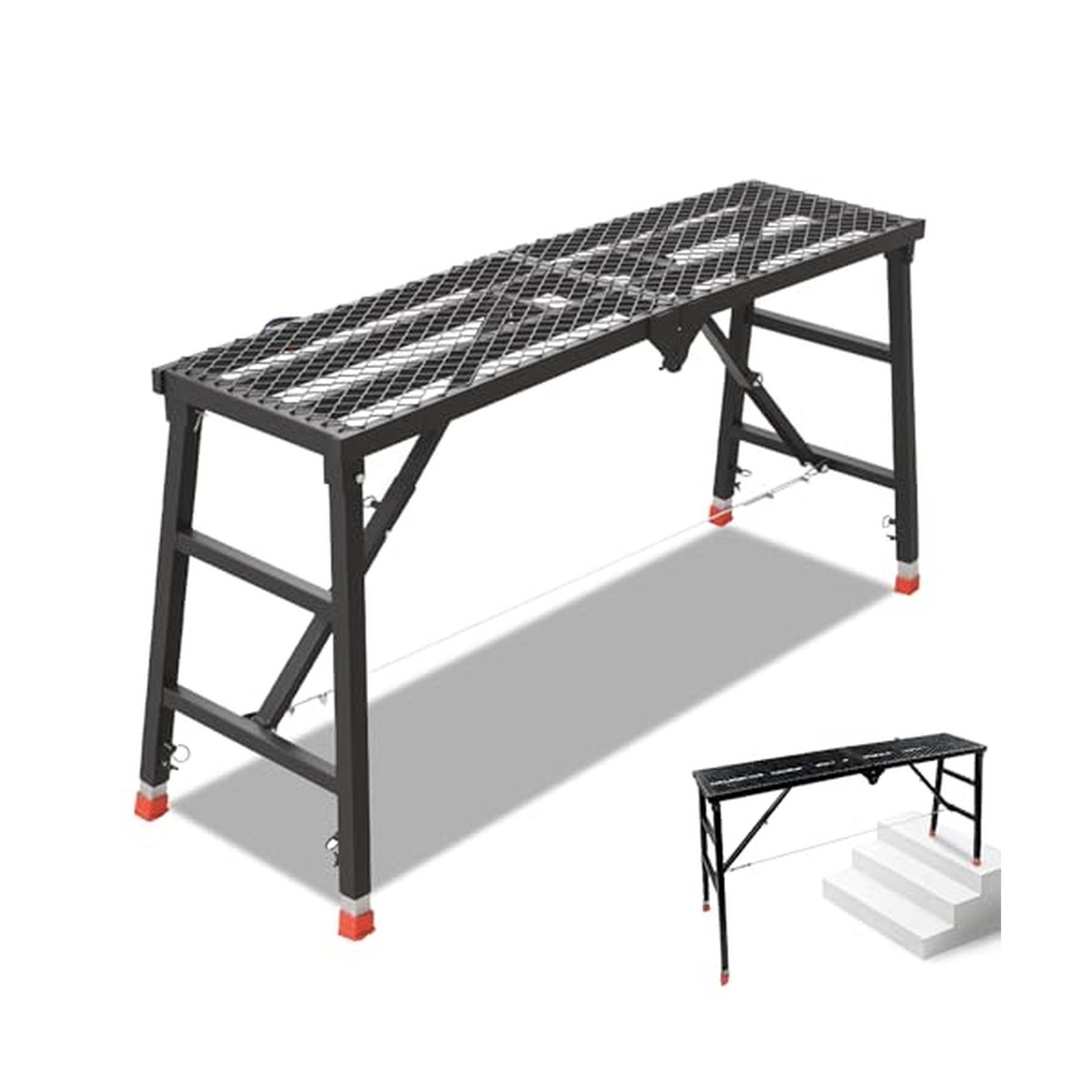 70.9x15.8x35.8-61.4 Inch Foldable Scaffolding Platform 70.9x15.8x35.8-61.4 Inch Foldable Scaffolding Platform