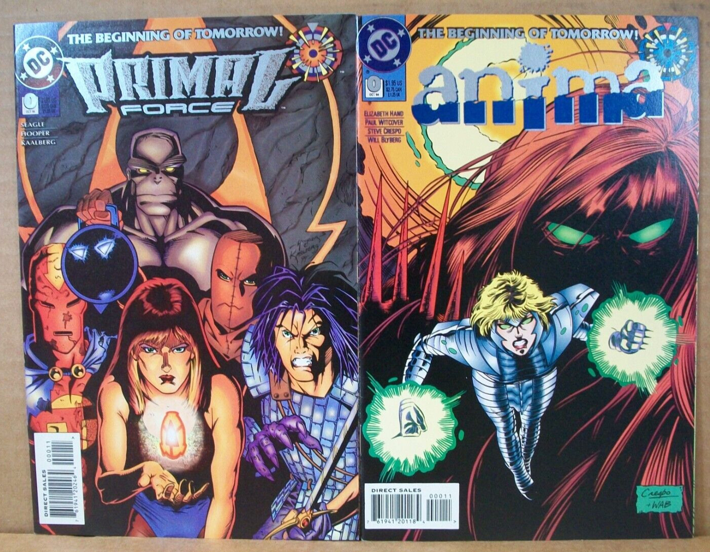 Lot of 2~DC Comics-Oct \'94~Beginning Of Tomorrow #0-Primal Force/Anima