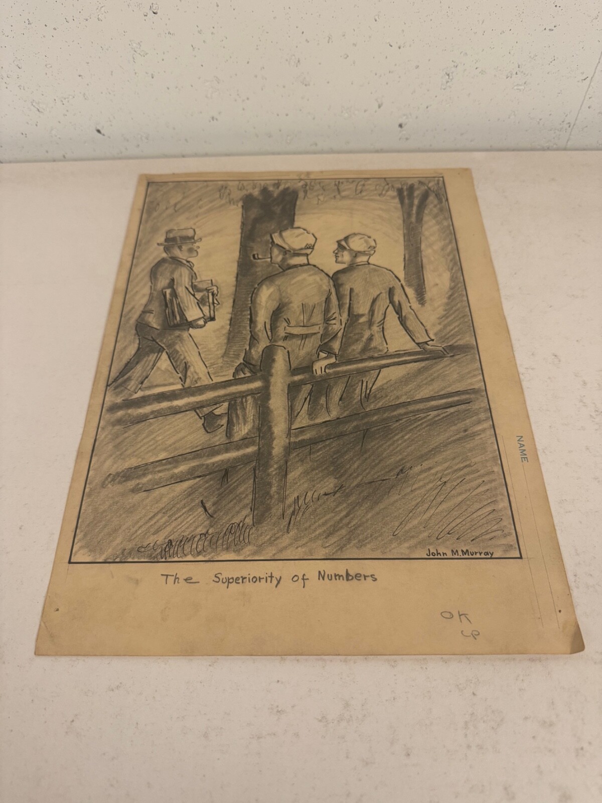 Vintage John M. Murray Comic Illustration The Superiority of Numbers