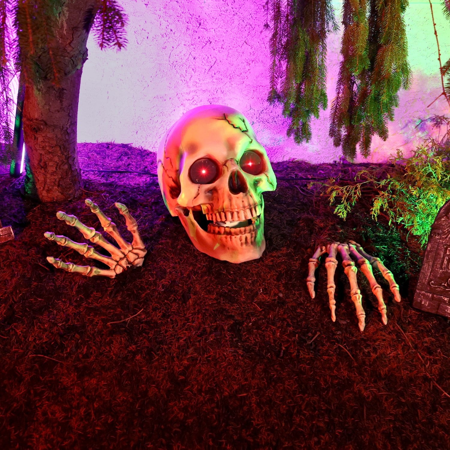 1.3-Ft. Animatronic Giant Talking Skeleton with Hands Halloween Decoration