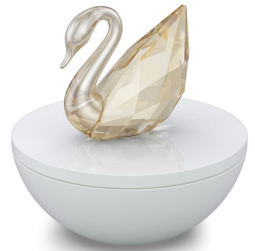 Swarovski Exclusive Keepsake Decorative Box Golden Swan #5698251 New in Box $125