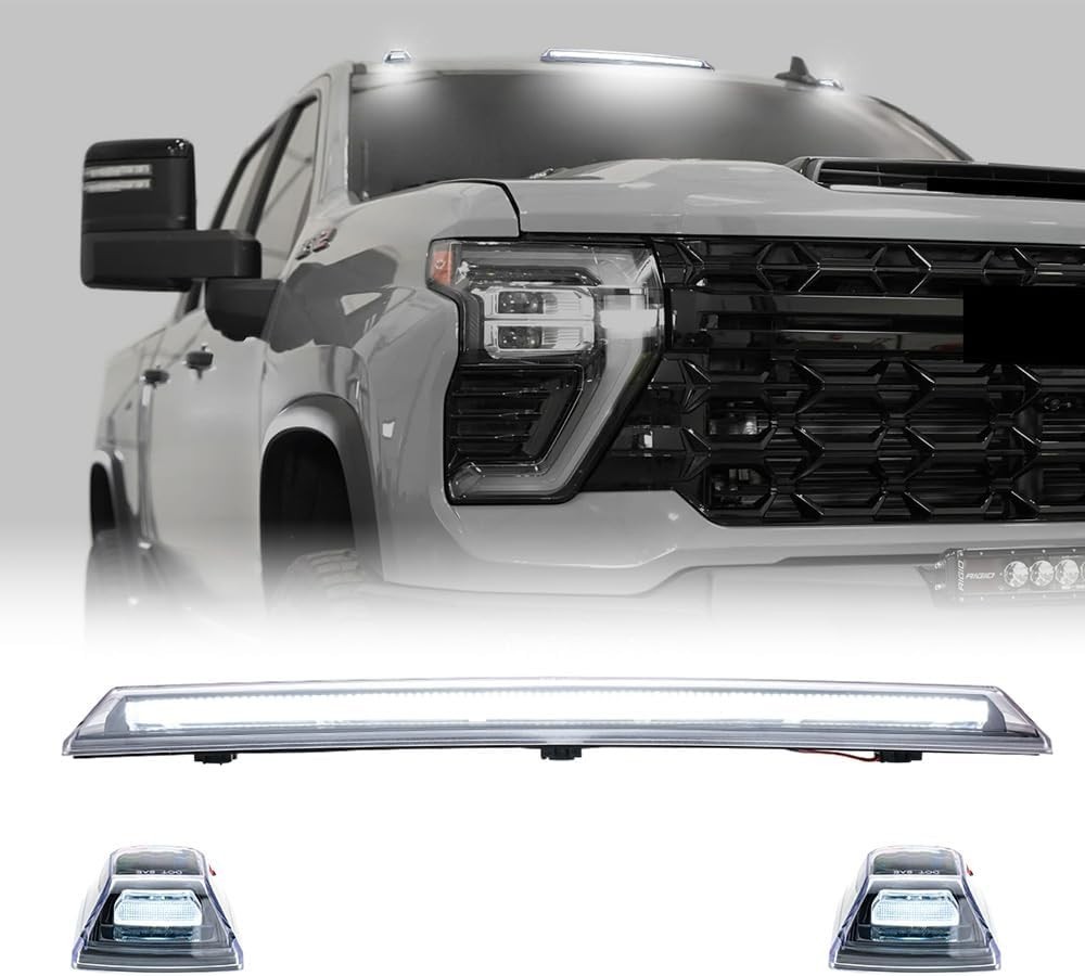 White LED Cab Roof Light for 2020‑2024 Silverado Sierra 2500HD 3500HD Chevy Silv