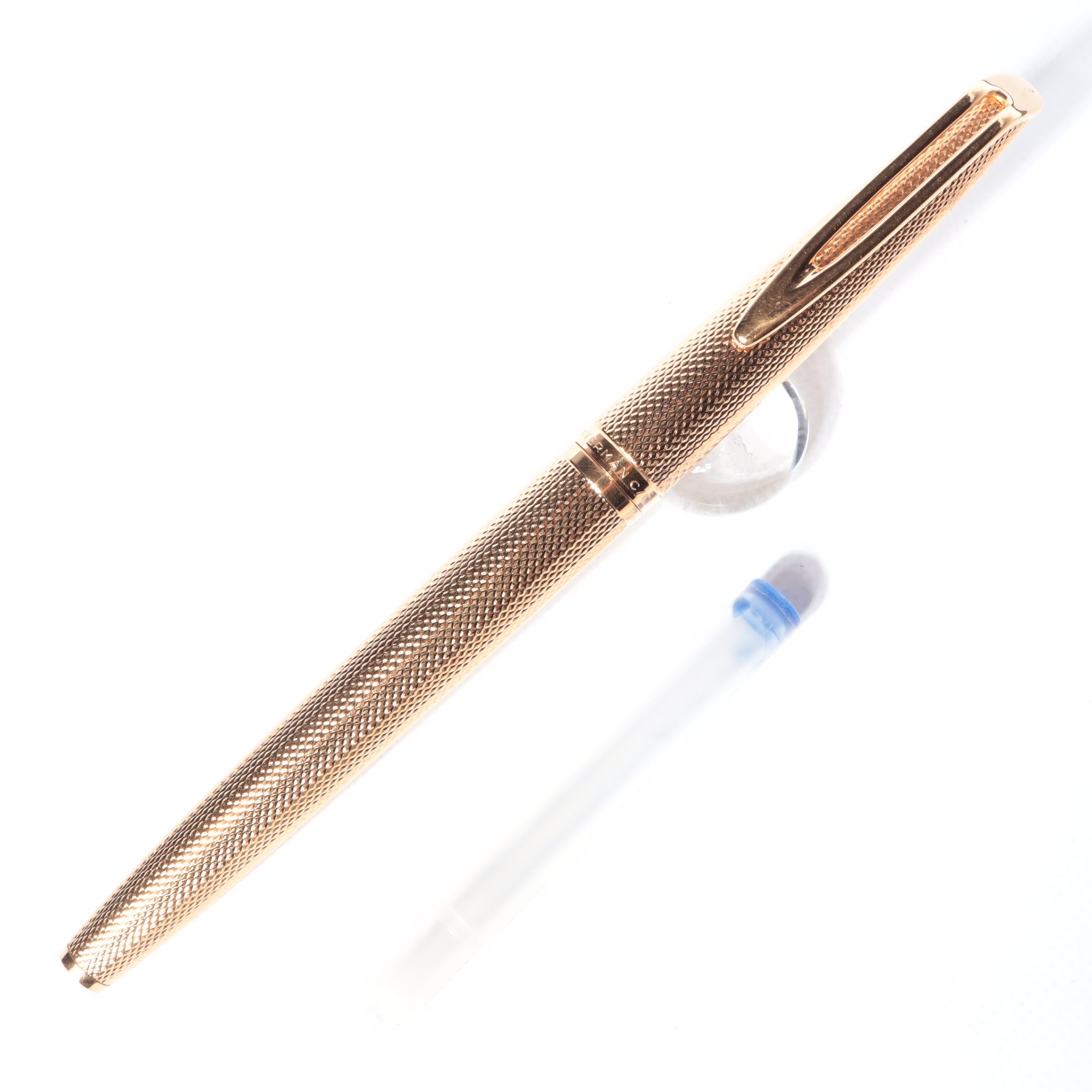Waterman CF Vintage Fountain Pen 18K EF Cartridge Gold Plated Excellent Used
