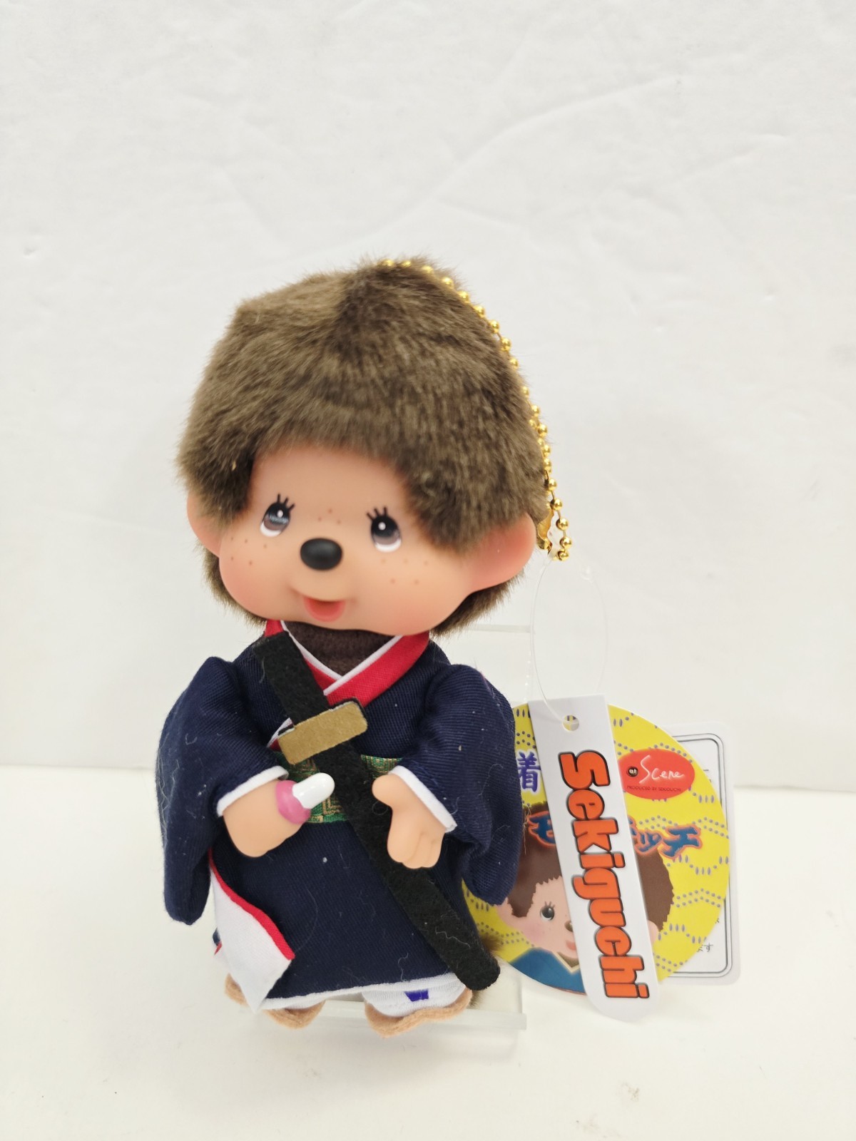 Monchhichi Sekiguchi Swordsman Samurai Plush Keychain Bag Charm Japan Limited