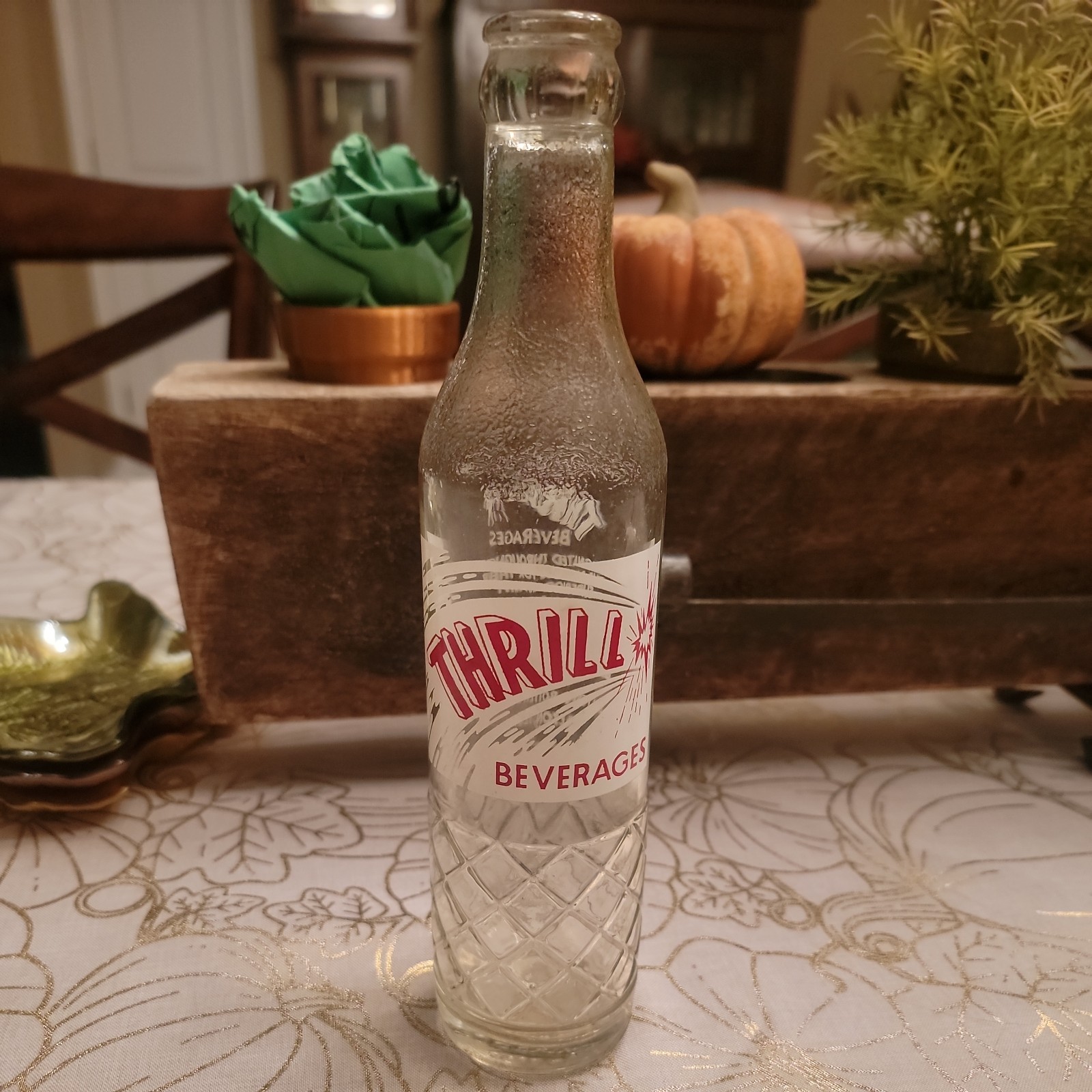 EXTREMELY RARE THRILL BEVERAGES ACL SODA BOTTLE ALTON ILLINOIS 