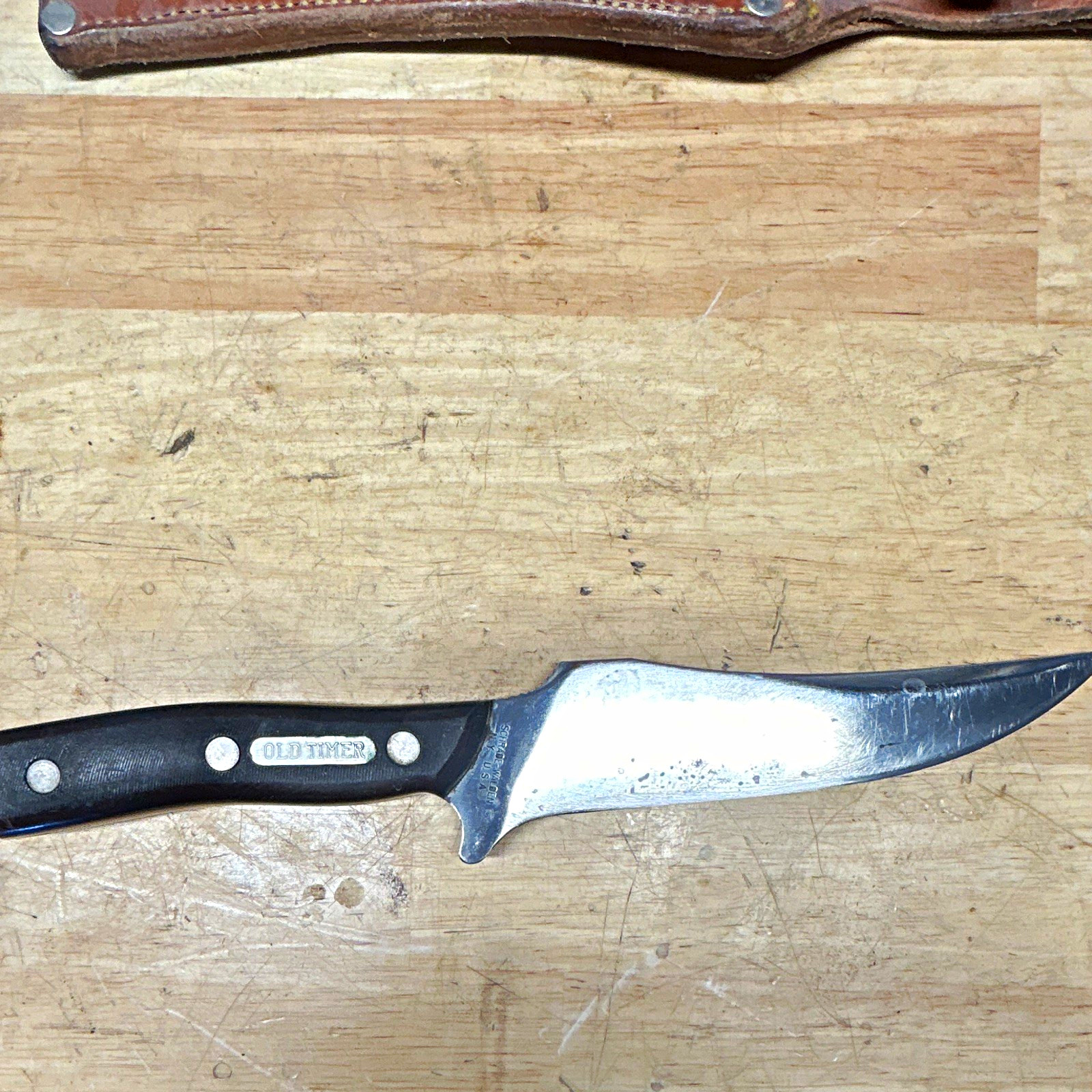Vintage 1964-1965 Schrade-Walden 15OT Deerslayer Fixed Blade Knife Pat Pend USA
