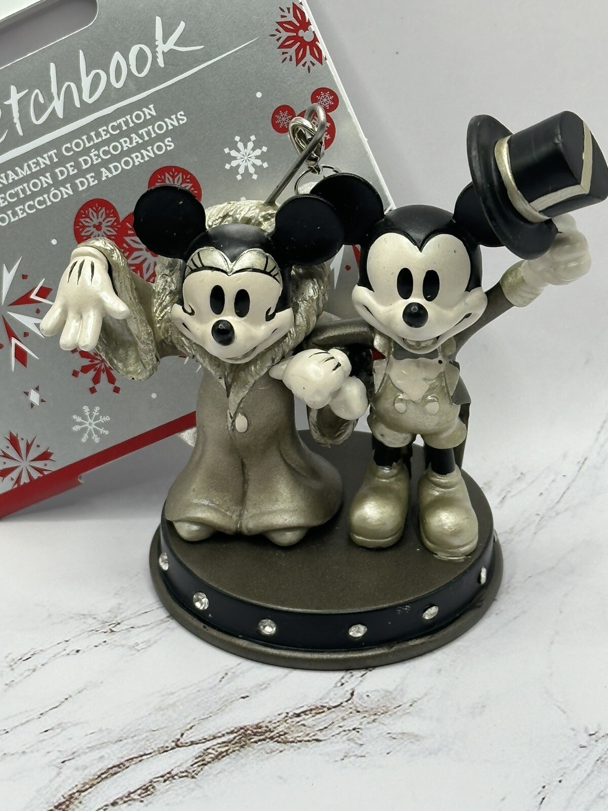 Disney Sketchbook Mikey and Minnie Holiday Ornament