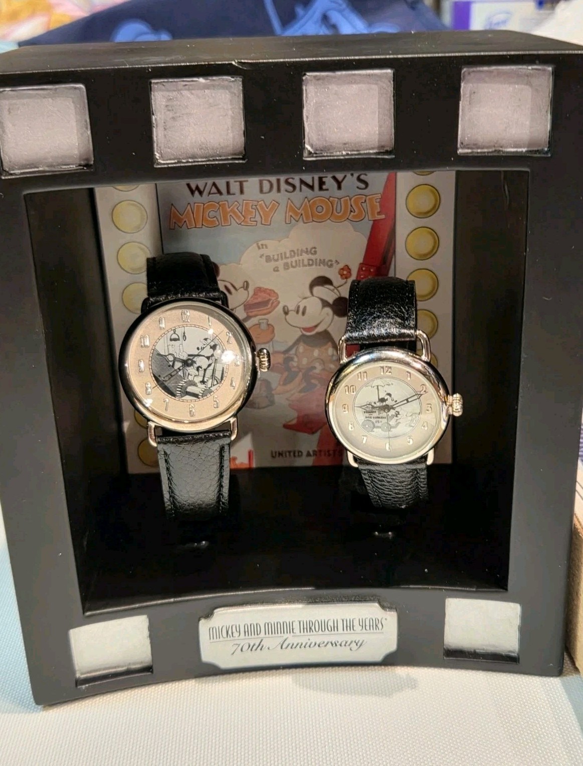 Rare Limited Edition Set Mickey & Minnie Through The Years 70th Anniv Watch...