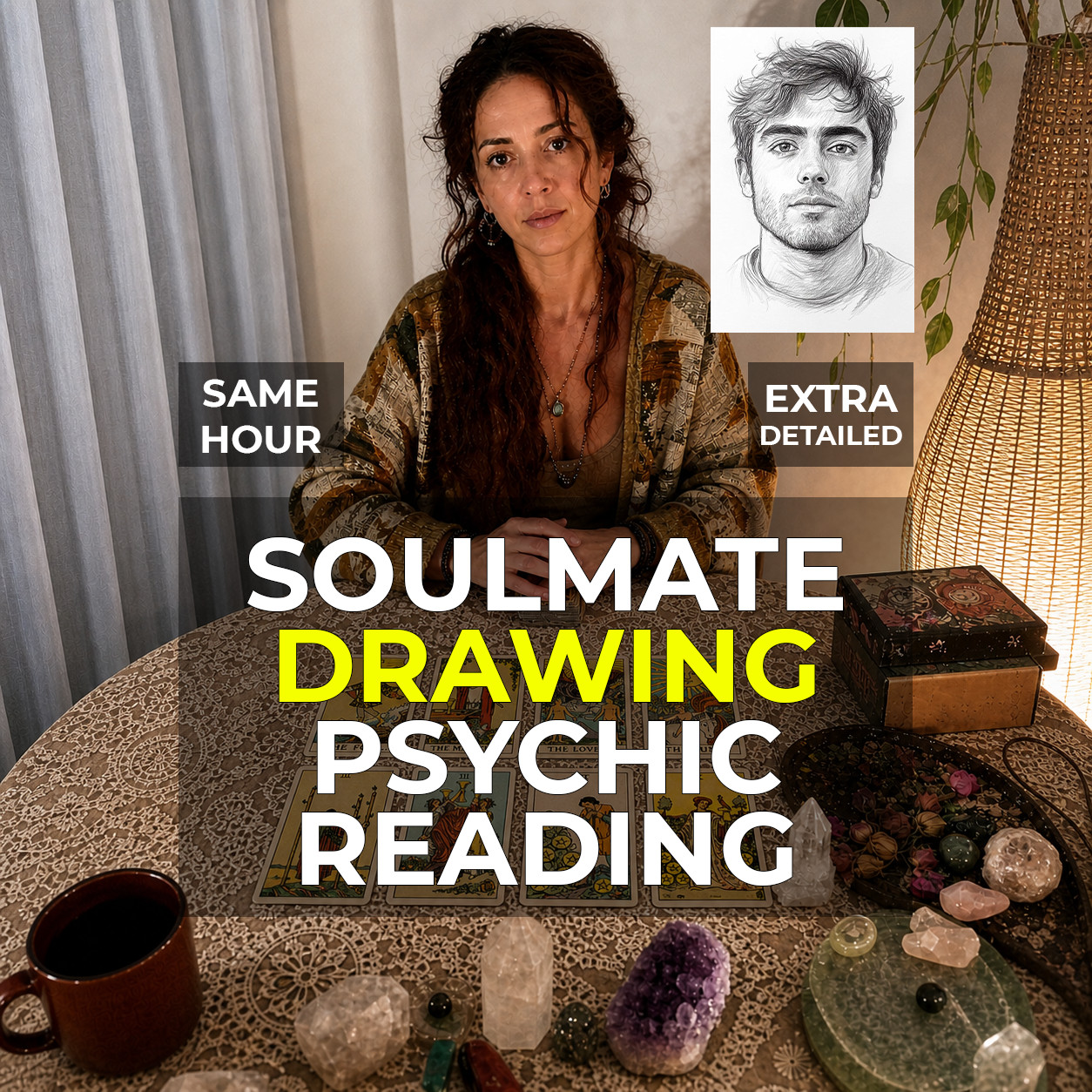 Soulmate Drawing & Psychic Reading | Sketch + Love Reading Same Hour, Tarot