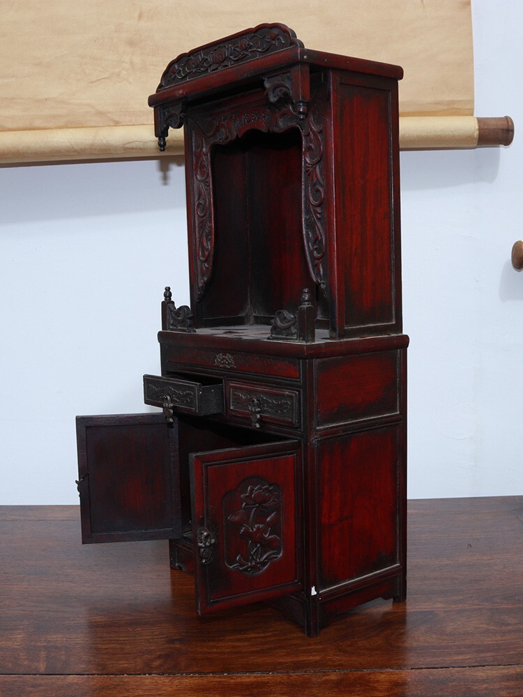 Old Rosewood Buddhist Altar Butsudan Shrine God Zen House Collection