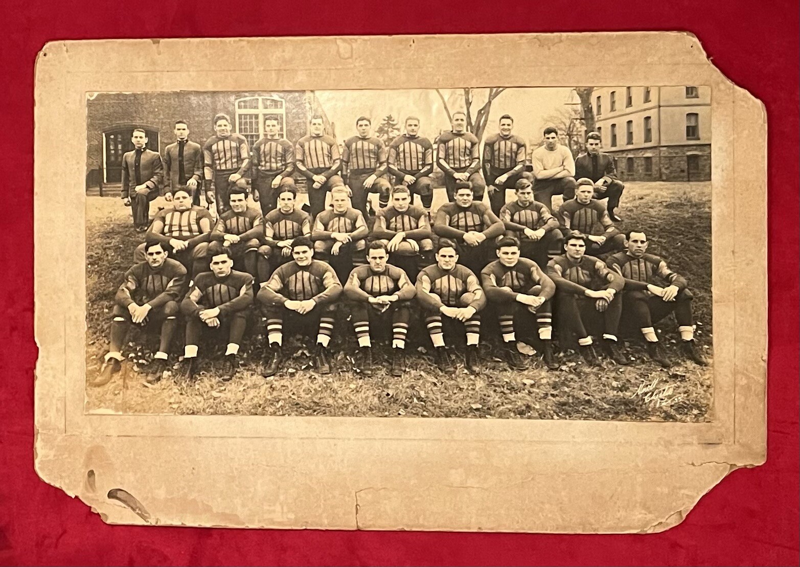 1933 Widener Pennsylvania Military College Football Team Huge Cabinet Photo Old