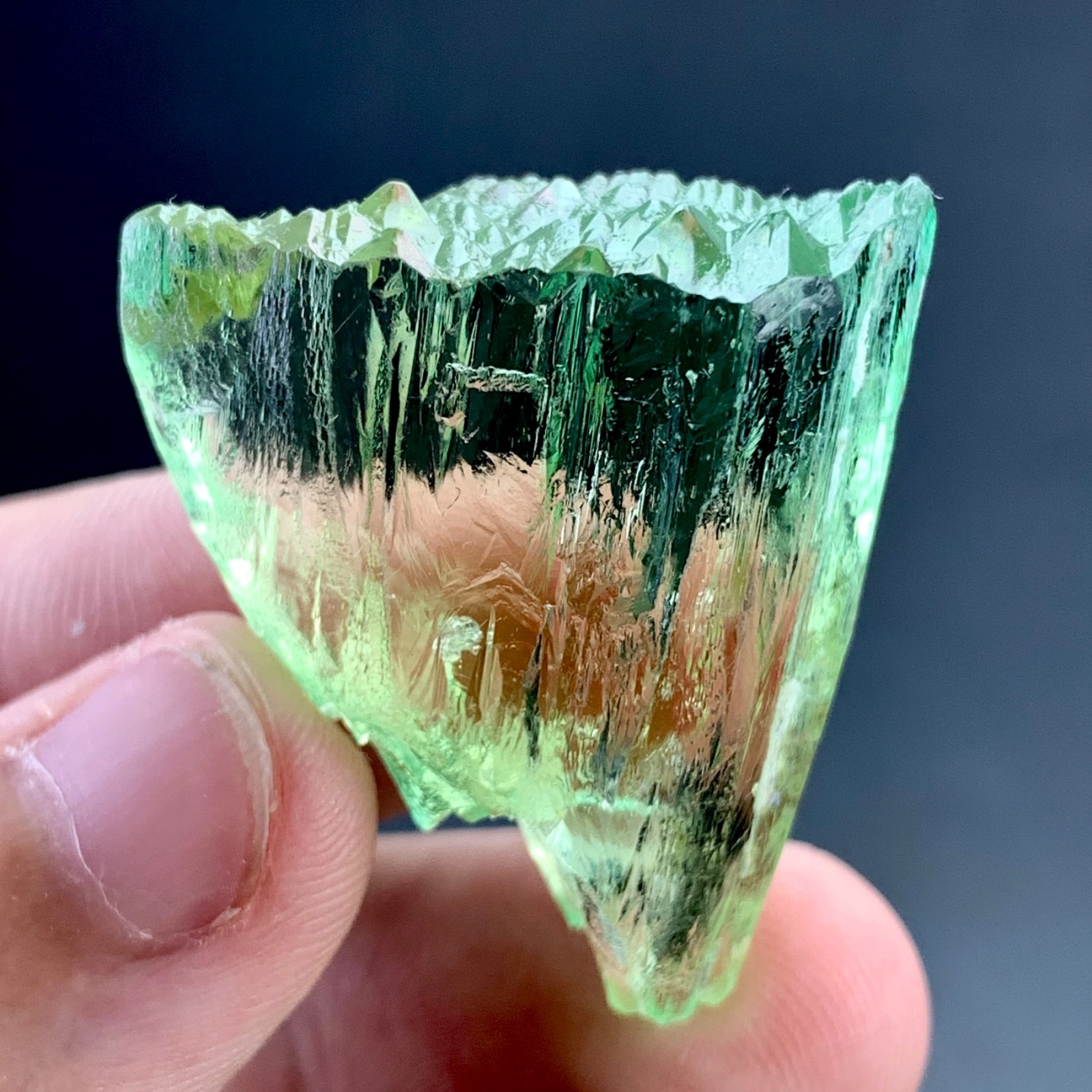 Hiddenite Etched Kunzite Crystal specimen From Afghanistan | 84 Carat