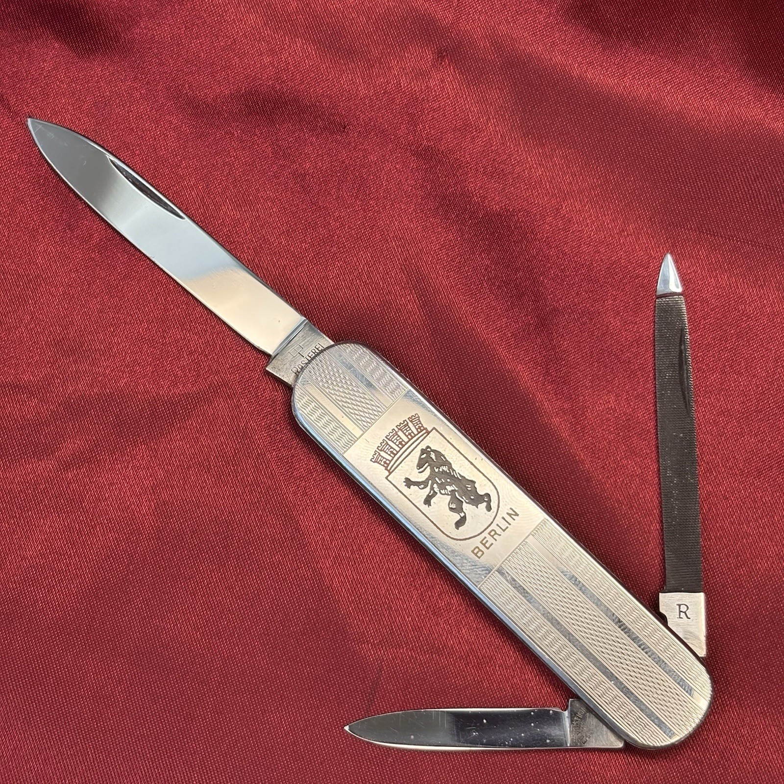 Vintage Ed Wusthof Pocket Knife Solingen Germany Berlin Bear Crest Multi Tool