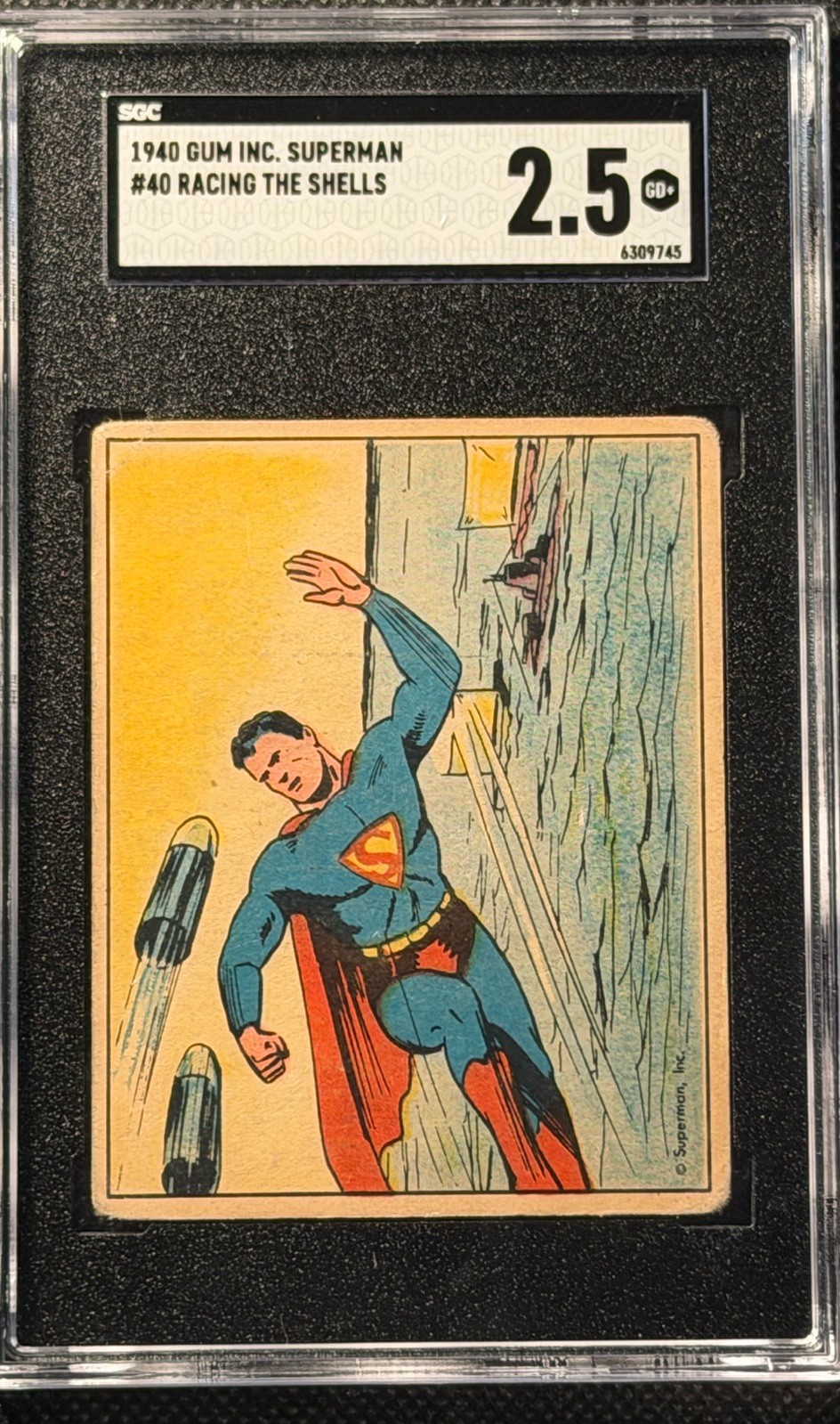 1940 Superman Gum #40 Racing The Shells SGC 2.5