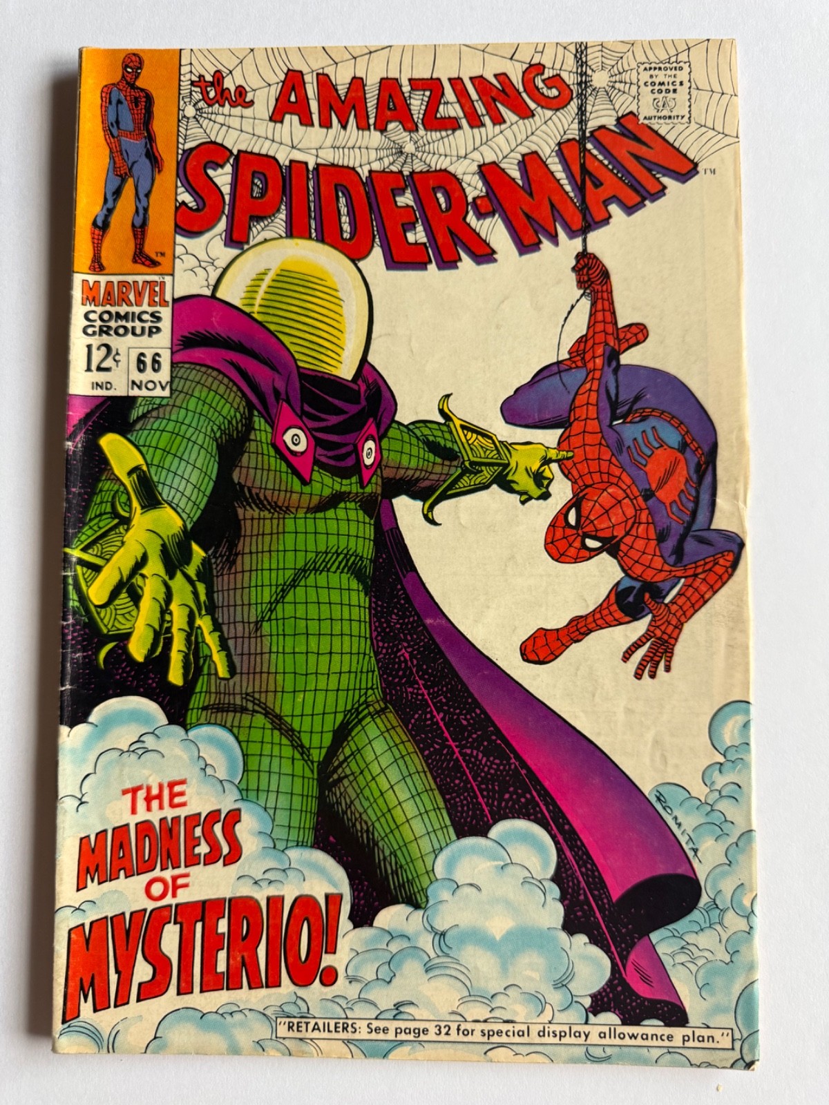 The Amazing Spider-Man 1968 #66 Class Cover Art By John Romita Sr Marvel Comic