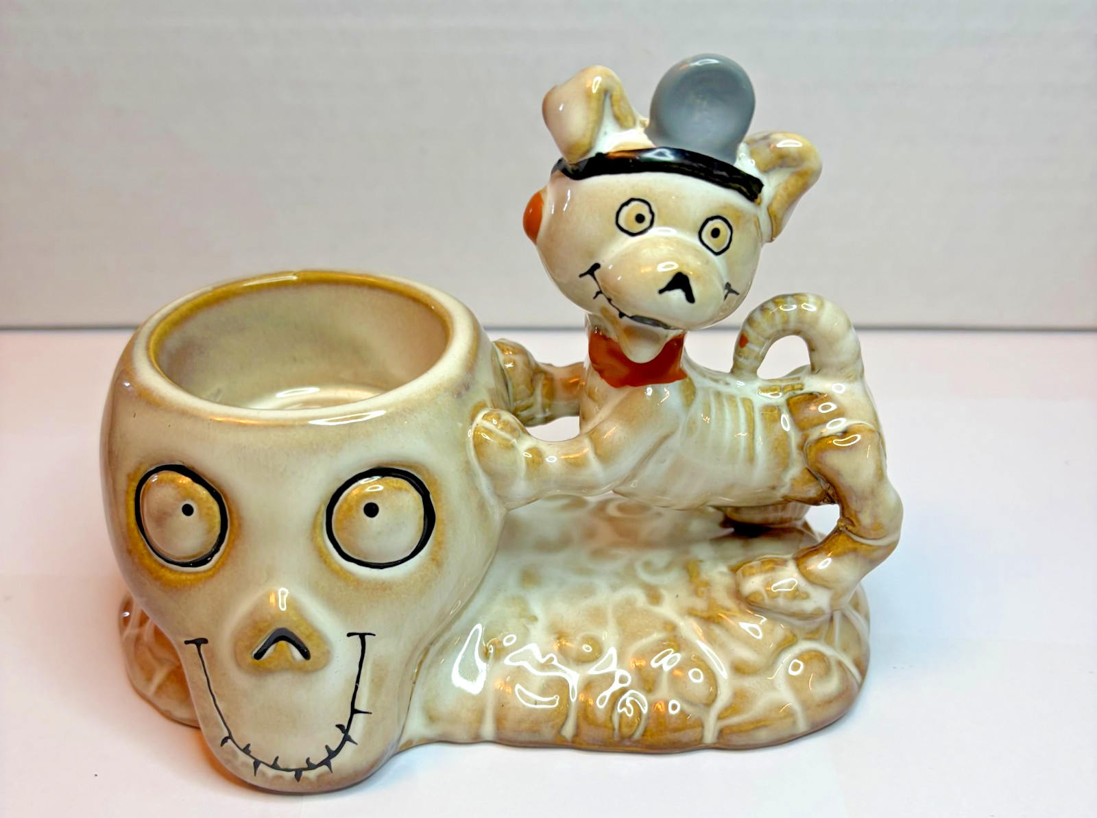 Yankee Candle RETIRED Boney Bunch Therapy Dog Halloween Tea Light Holder