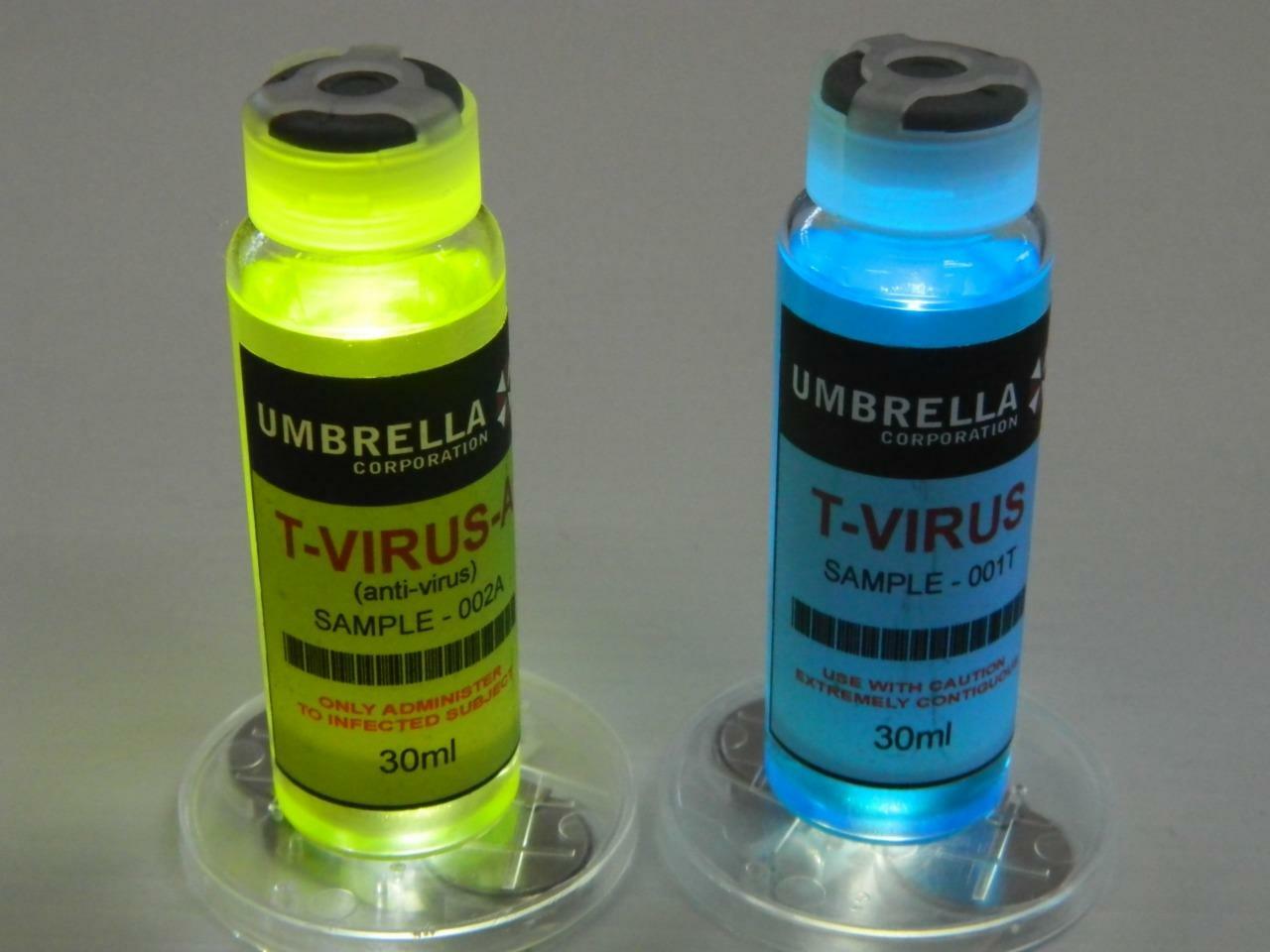Resident Evil Umbrella Corp T-Virus Halloween Prop Cosplay Real Medical Vials