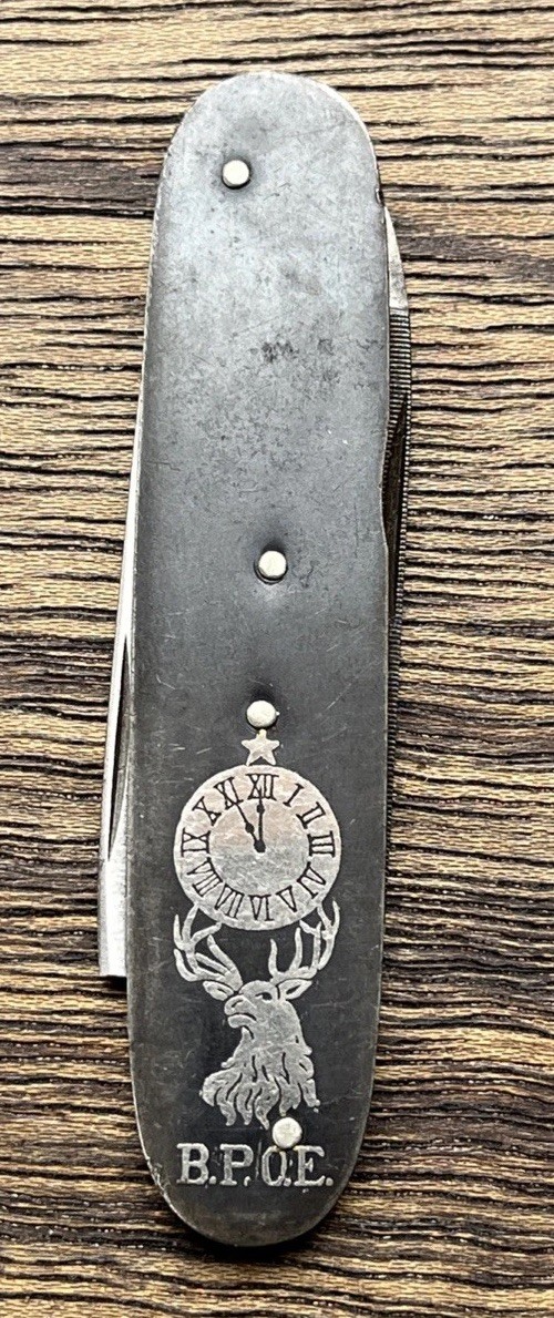 Rare Antique Boker BPOE Elks Knife Tree Brand Solingen Germany 2.75” 1916-39