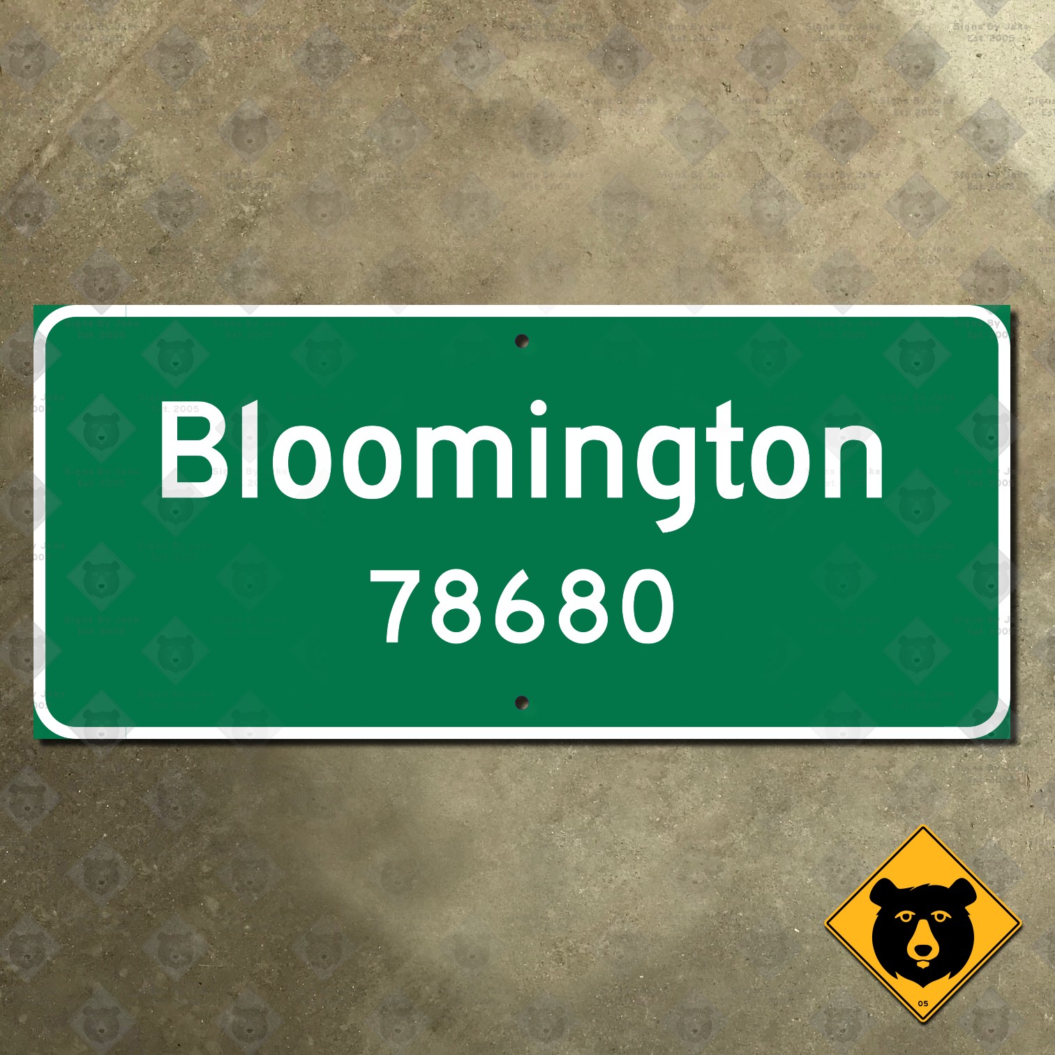 Bloomington Illinois city limit highway road street sign 27x12