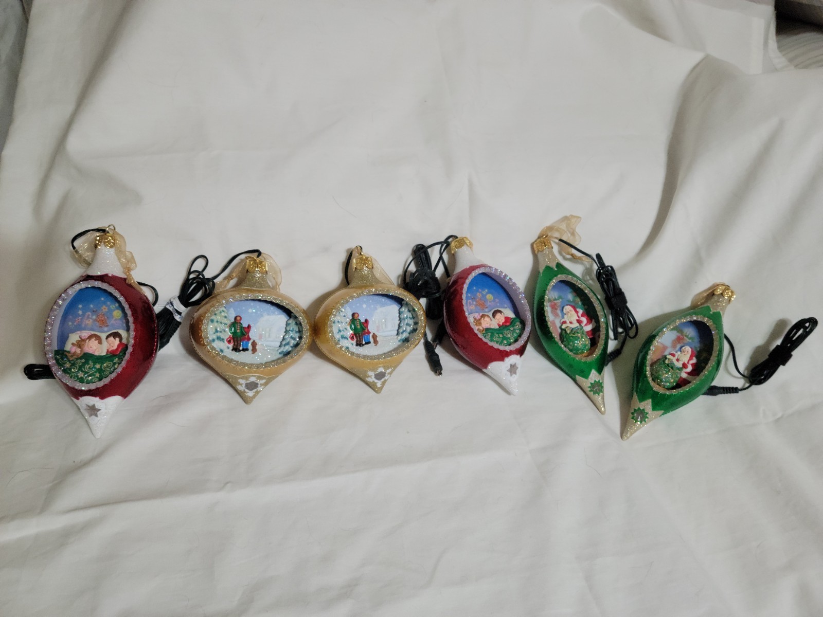 6 Hallmark Illuminations Ornaments Watching For Santa/Christmas Magic/Sugar Plum