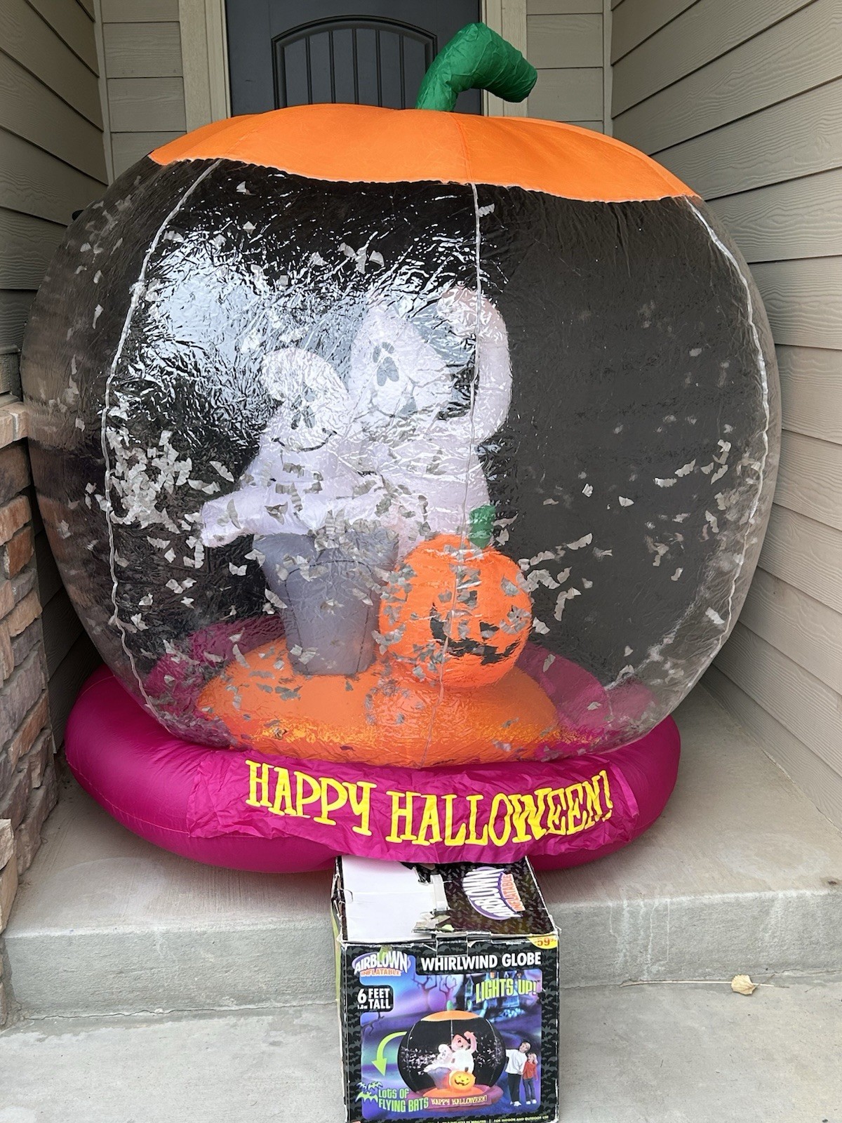 VTG GEMMY Airblown 6FT HALLOWEEN WHIRLWIND GLOBE Lawn Ghost/Pumpkin INFLATABLE
