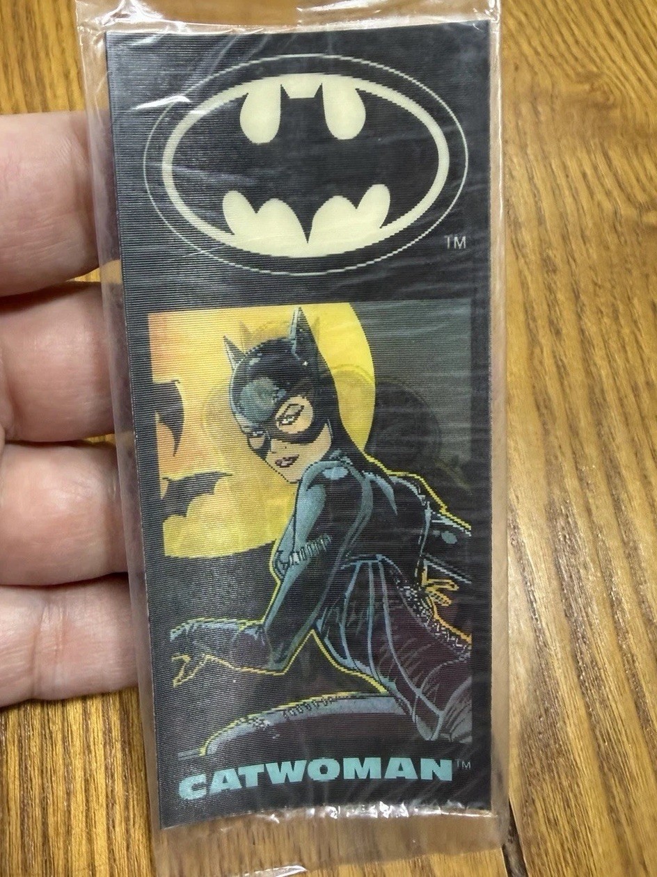 Vintage 1992 Batman Returns Catwoman Ralston Cereal Premium Bookmark 3D Sealed