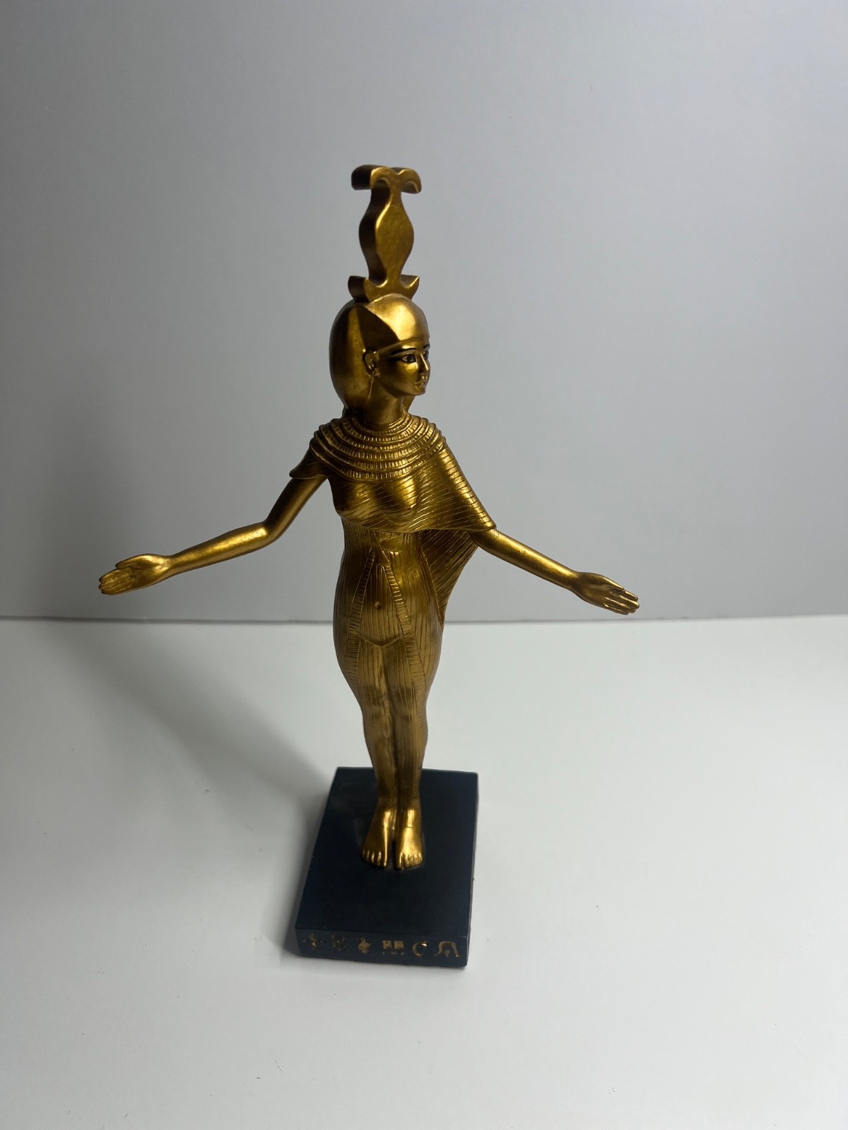 Vintage Egyptian Goddess Selket Statue Golden Standing Guardian Figurine Replica