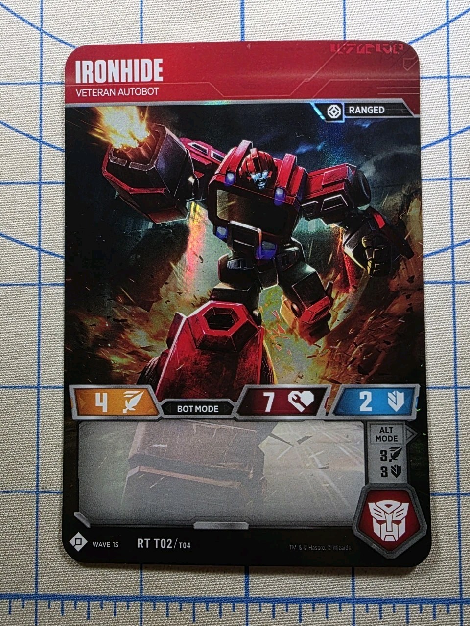 Hasbro WOTC Transformers TCG Wave 15 - Ironhide RT T02 / T04 - Veteran Autobot