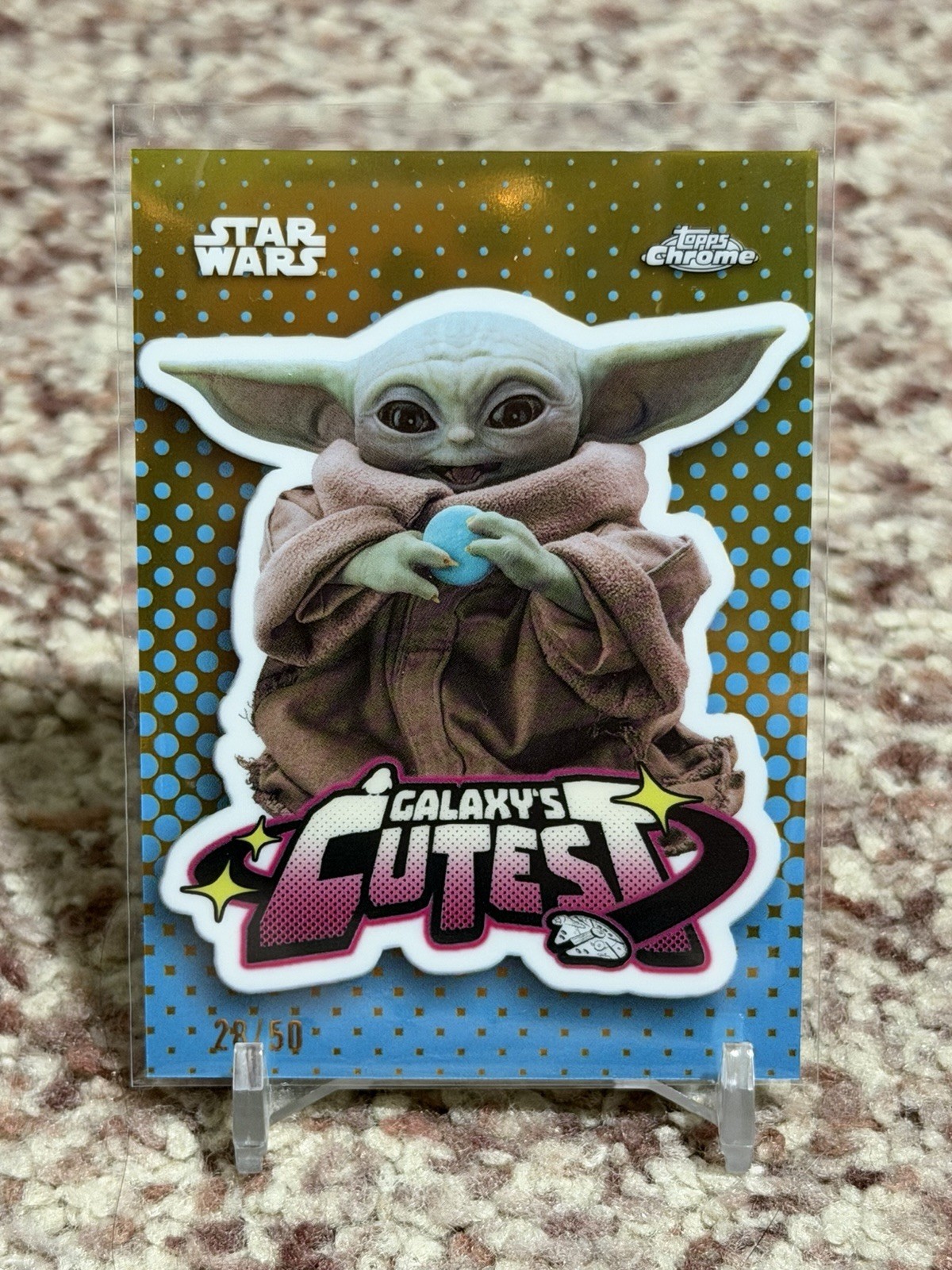 2026 Topps Chrome Star Wars Galaxy's Cutest Grogu Gold Refractor /50
