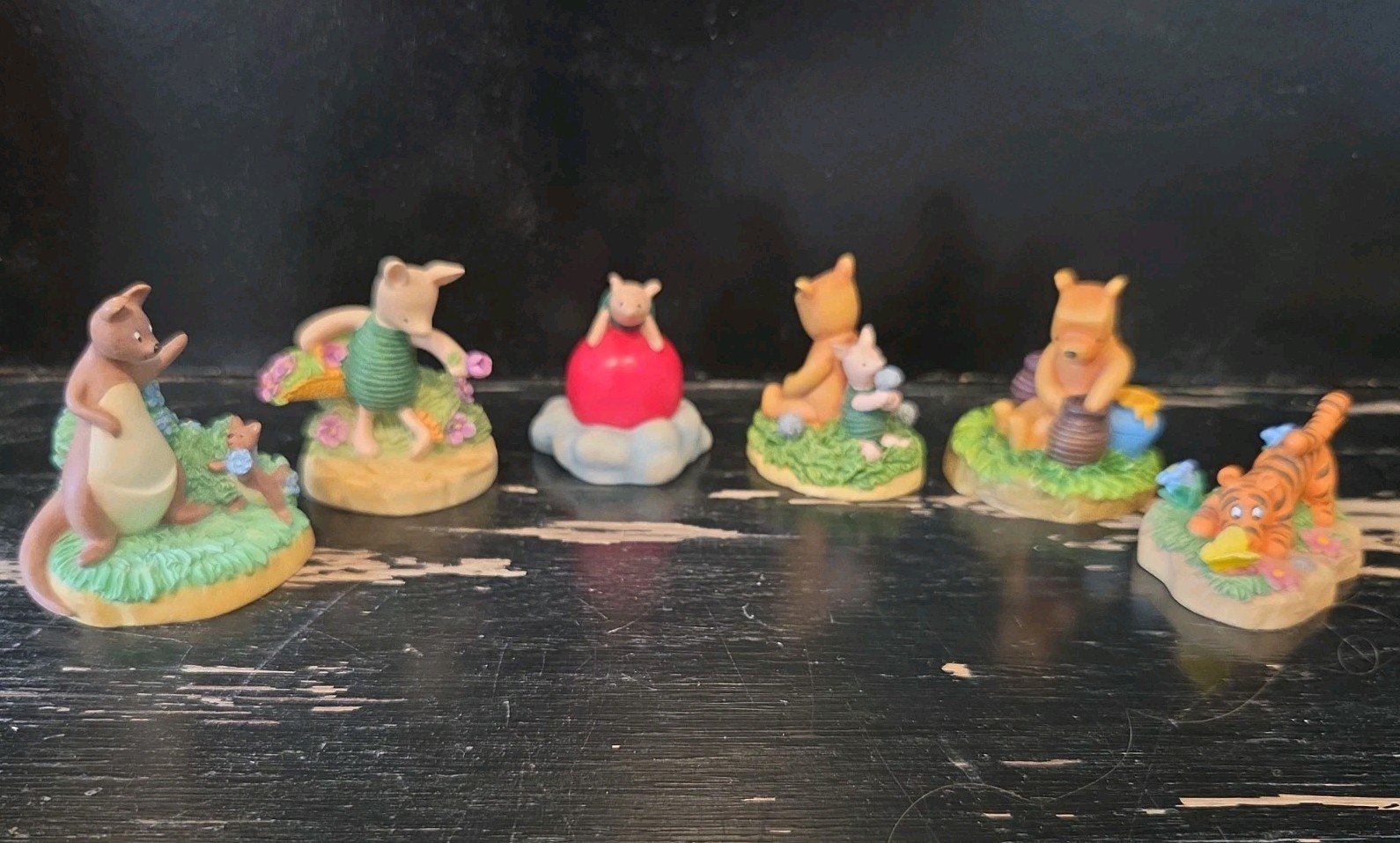 Vintage Lenox Disney Winnie The Pooh Thimble Figurine Collection Lot of 6 