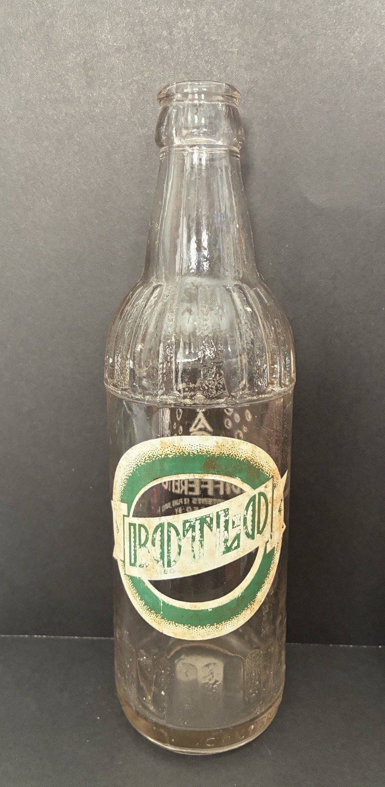 Vintage 1951 Botl-O Clear 12oz ACL Ribbed Soda Bottle..  Rusk, Texas   RARE