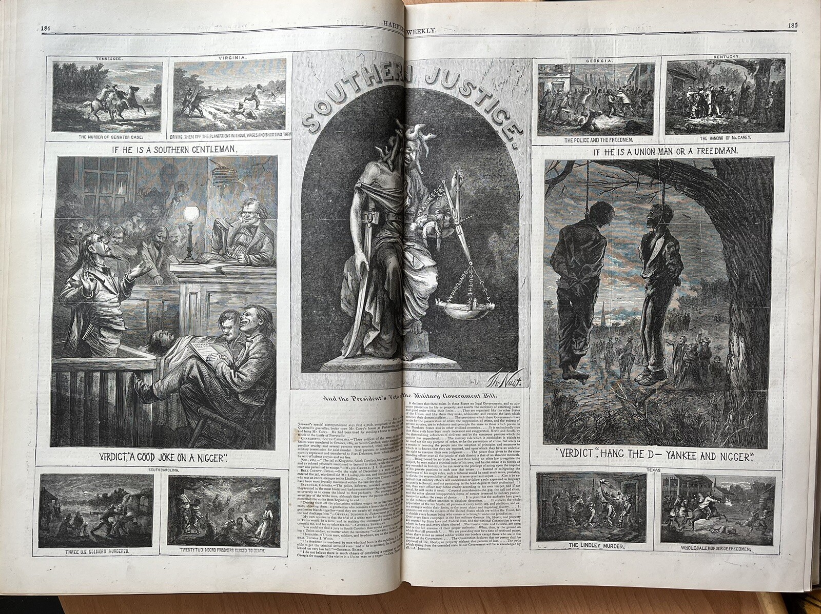TH. NAST SOUTHERN JUSTCE, THE INDIAN BATTLE AND MASSACRE DAKOTAN, MARCH 23, 1867