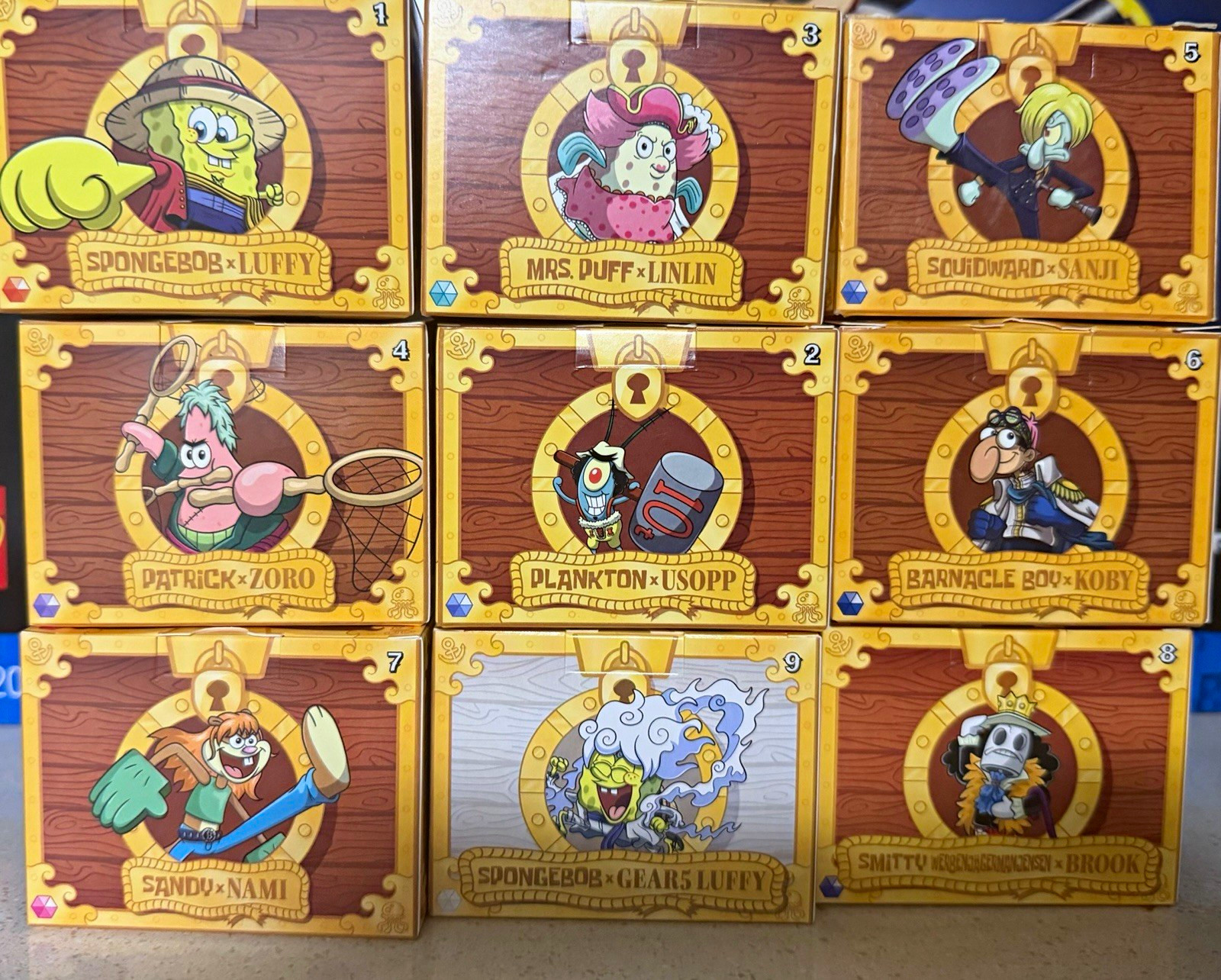 Nickelodeon SpongeBob SquarePants x One Piece 9pc Character Set, Multicolor