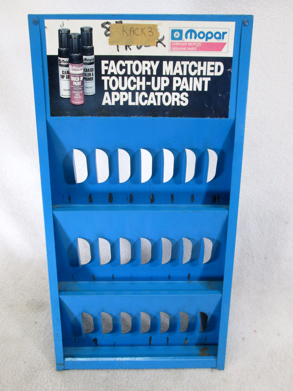 Vintage 1990's Mopar Dealer Parts Department Touch Up Paint Display Rack