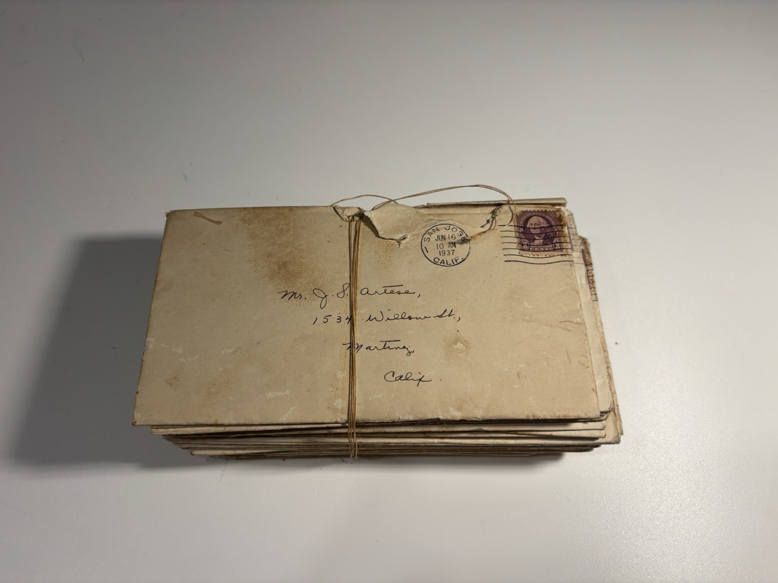 VINTAGE 1937-1940 LOVE LETTERS LOT OF 41 -HOTEL LAFAYETTE LONG BEACH CA POSTMARK