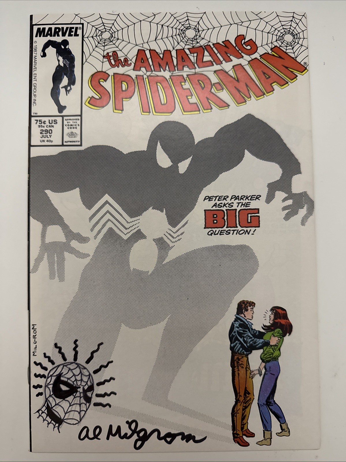 The Amazing Spider-Man #290 (Marvel 1987) 🔥signed & Remarked By AL MILGROM 🔥