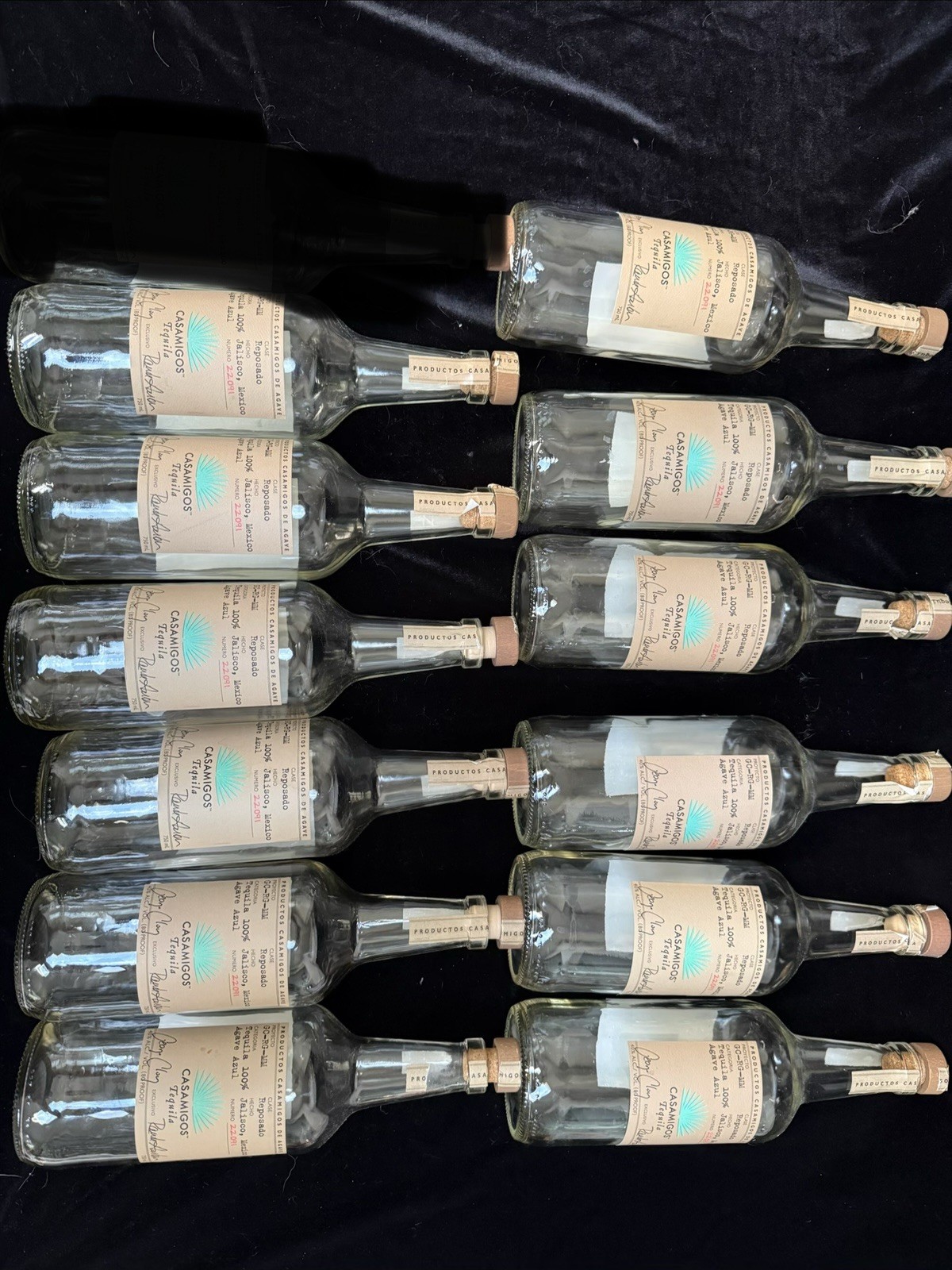 Lot of 12 Empty Casamigos Tequila Bottles Reposado 1.75L