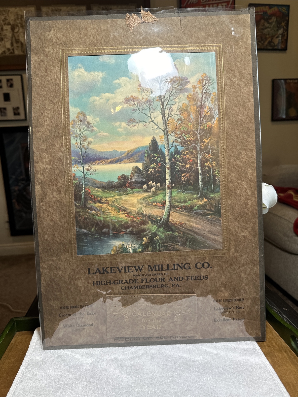 Antique1931 Advertising Calendar Lithographic Rare Lakeview Milling Cakes Pastry