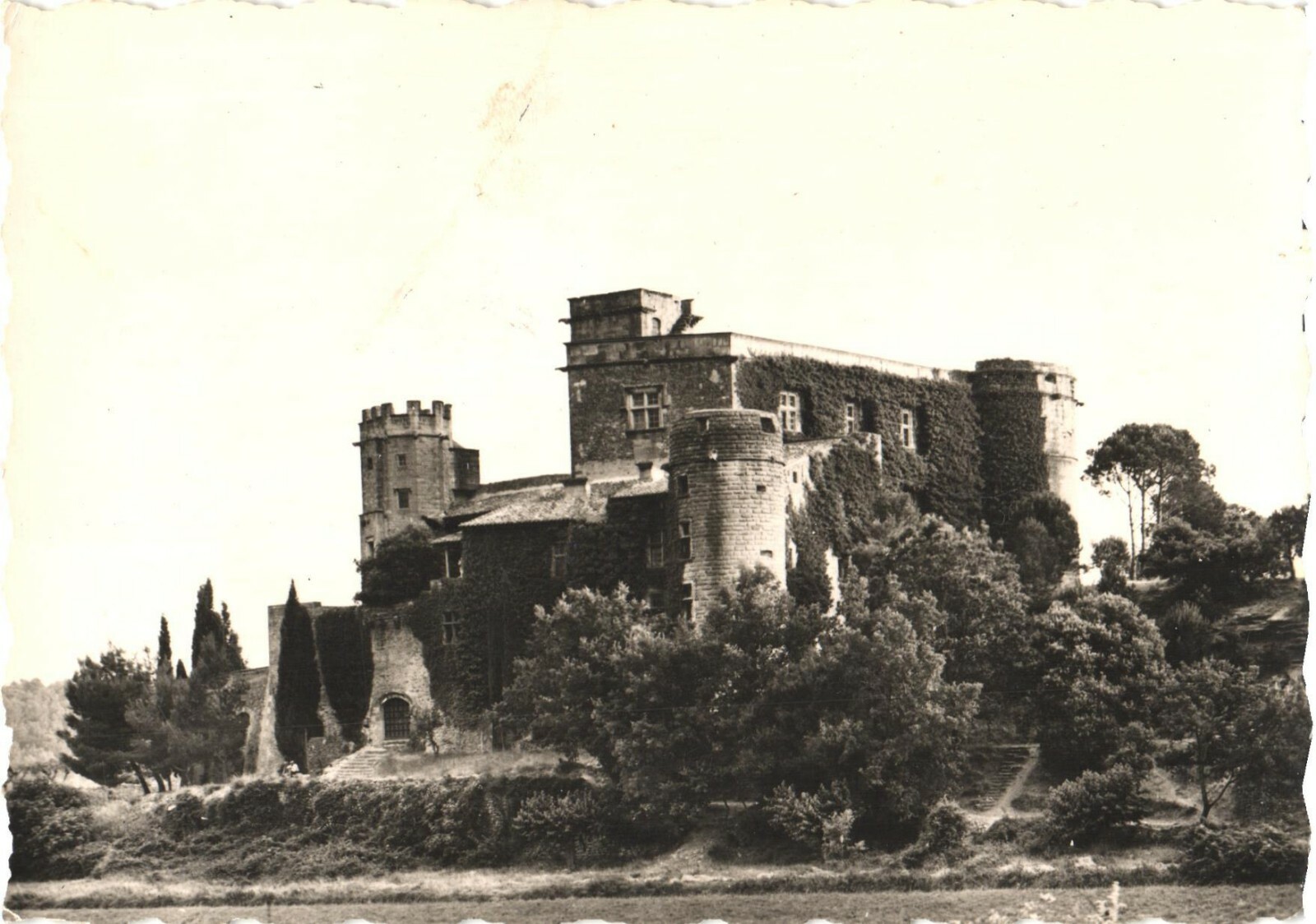 Lourmarin France Château de Lourmarin Provence RPPC Real Photo Postcard c1950s
