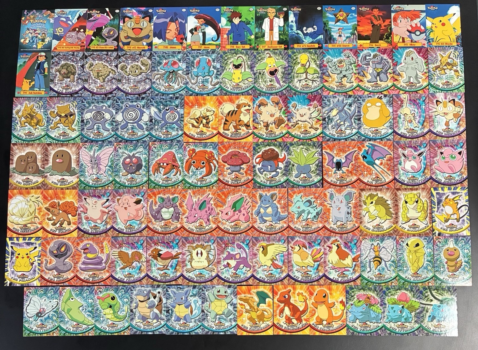 2000 Pokemon Topps Series 1 TV Animation Edition Base Set Complete Collection