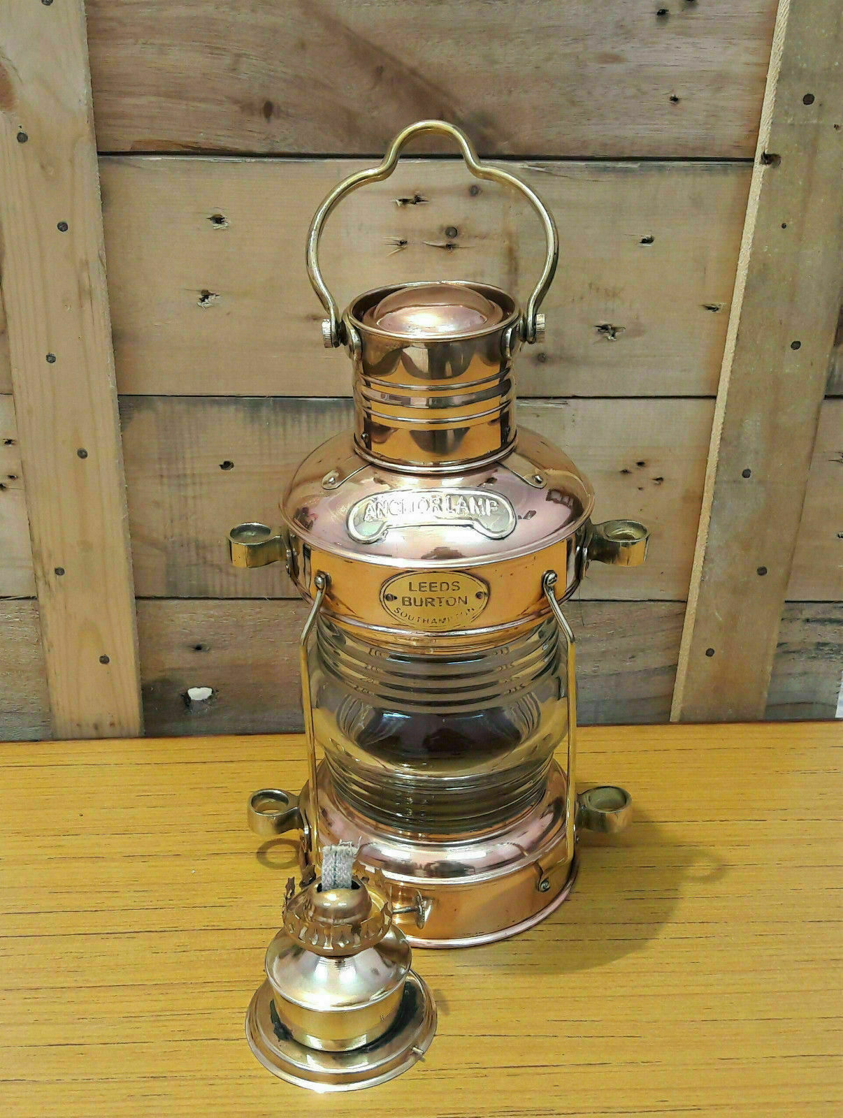 Brass & Copper Anchor Oil Lamp Nautical Maritime Ship Lantern Boat Lamp Light