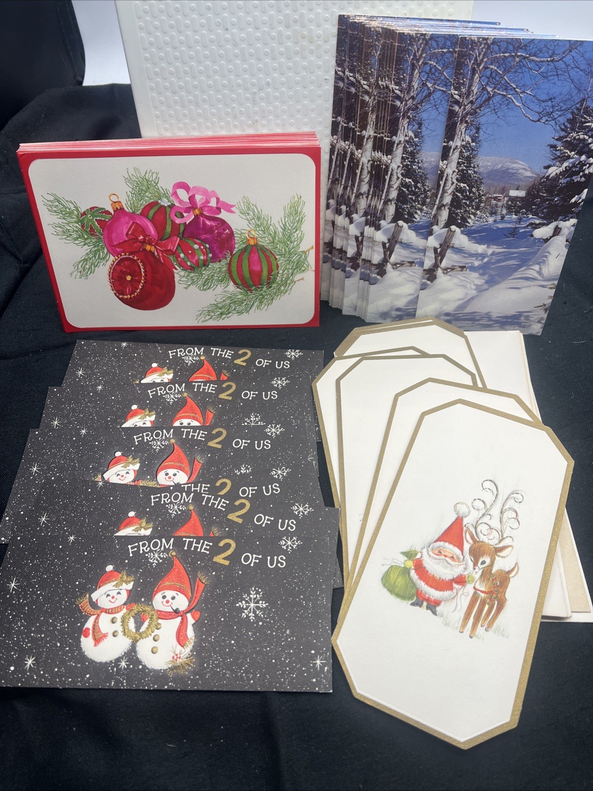 VINTAGE LOT OF 50 Hallmark CHRISTMAS CARD Unused GREETING CARDS Slim Jims Emboss