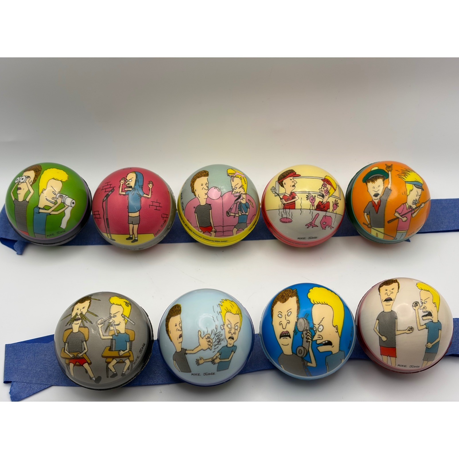 Vintage Beavis and Butt-Head Bouncy Ball Lot of 9 MTV Mike Judge Collectibles