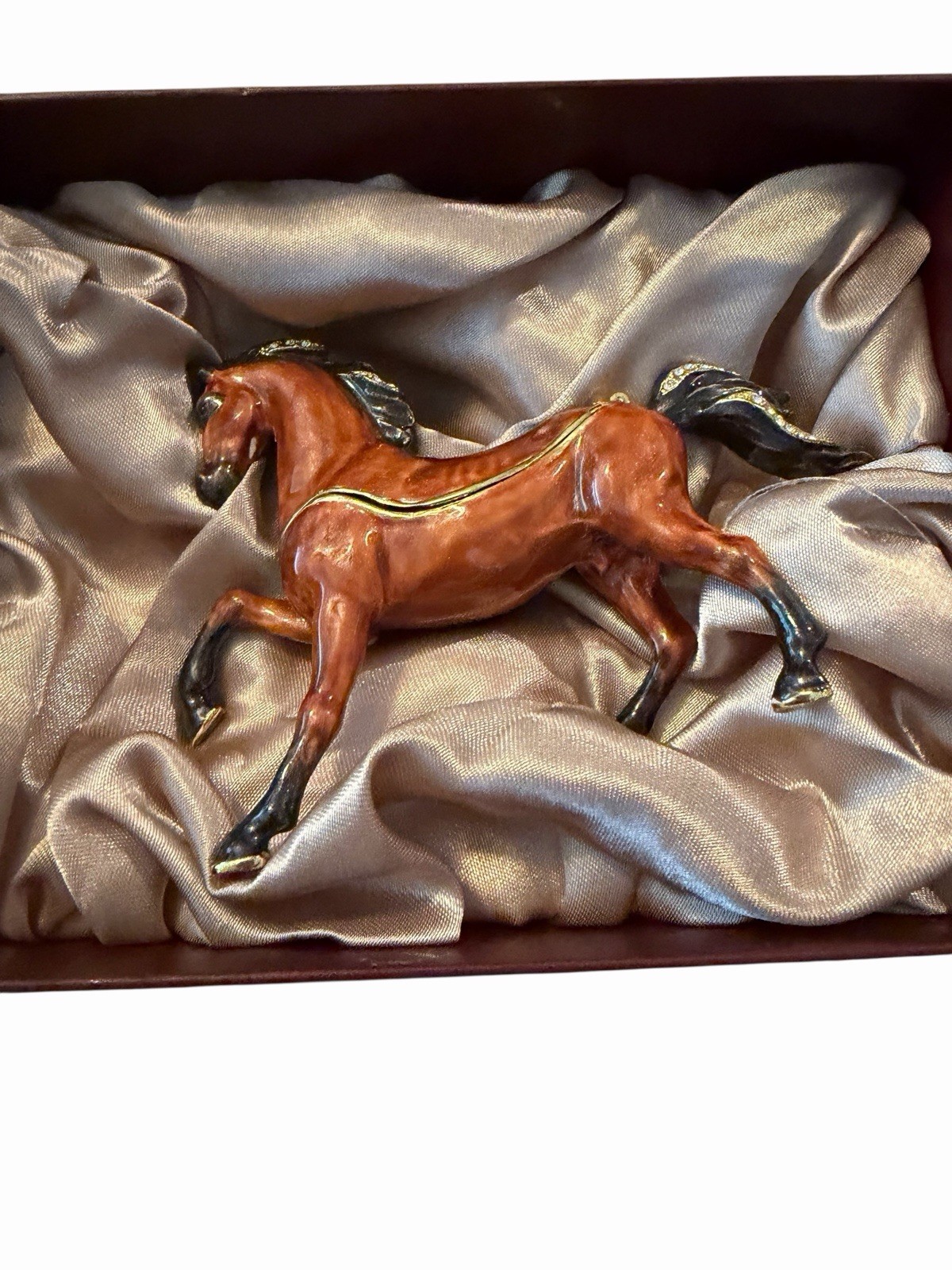 Jeweled Trinket Box Figurine NOBILITY Bejeweled Horse New In Box