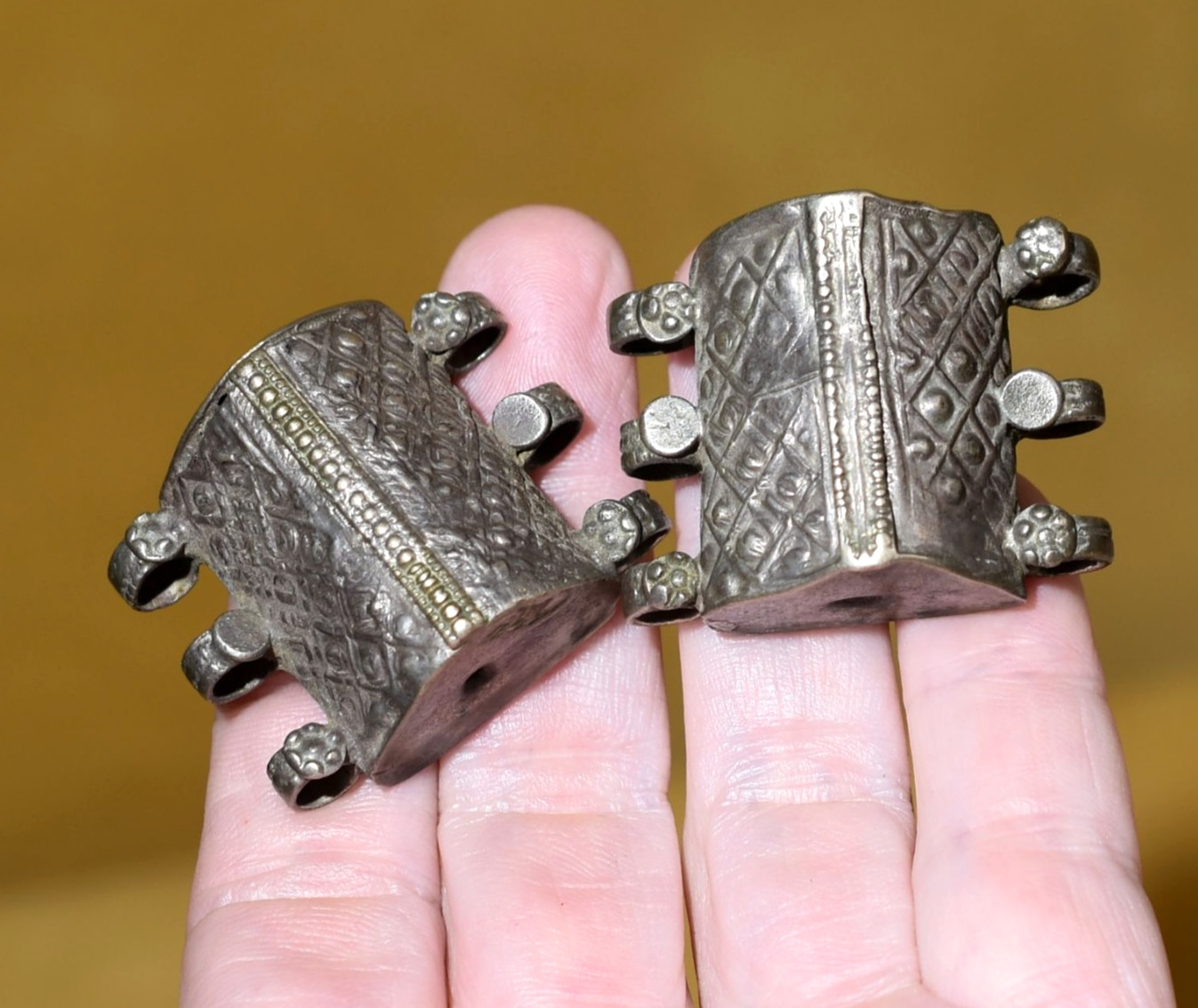 Antique Yemeni Fabricated Ethnic Silver Bedouin Hollow Beads Yemen African Trade