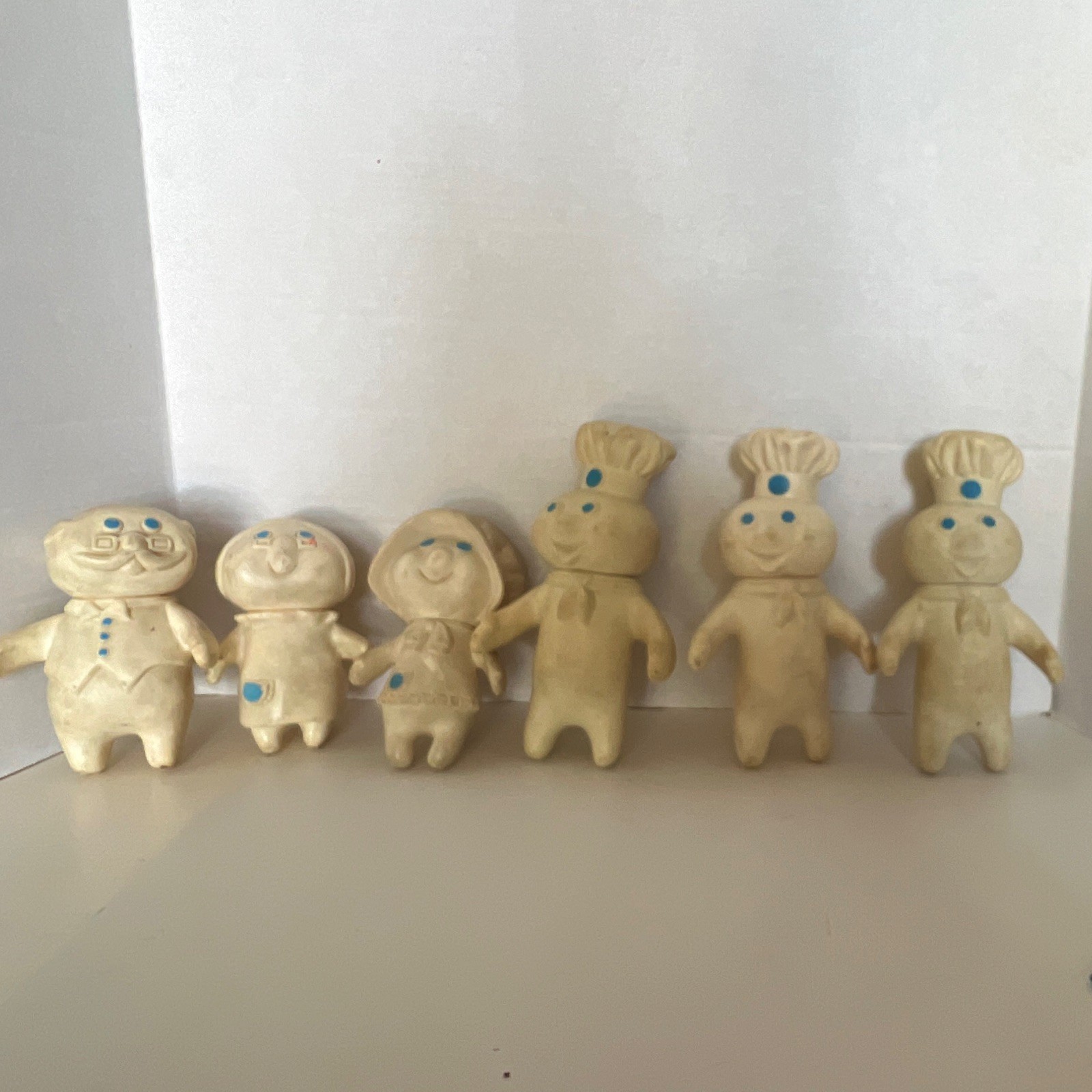 Pillsbury Doughboy & Family Advertising Figures Lot of 6 White/Blue