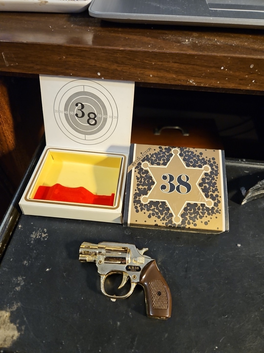 VTG HADSON .38 PIEZO ELECTRONIC GAS LIGHTER Pistol \'90 Collection *UNUSED IN BOX