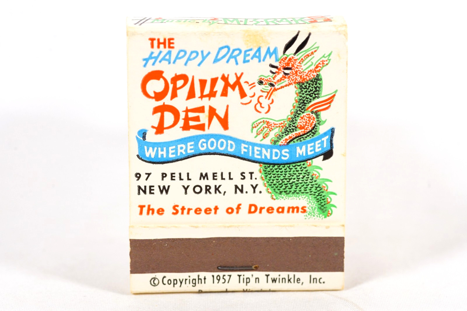 Happy Dream Opium Den New York NY 1957 Matchbook FULL UNSTRUCK Mid-Century Gag