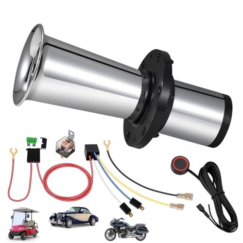 Car Horn Kit, 12V Vintage Style, Stainless Steel, Universal Fit, 110 Db