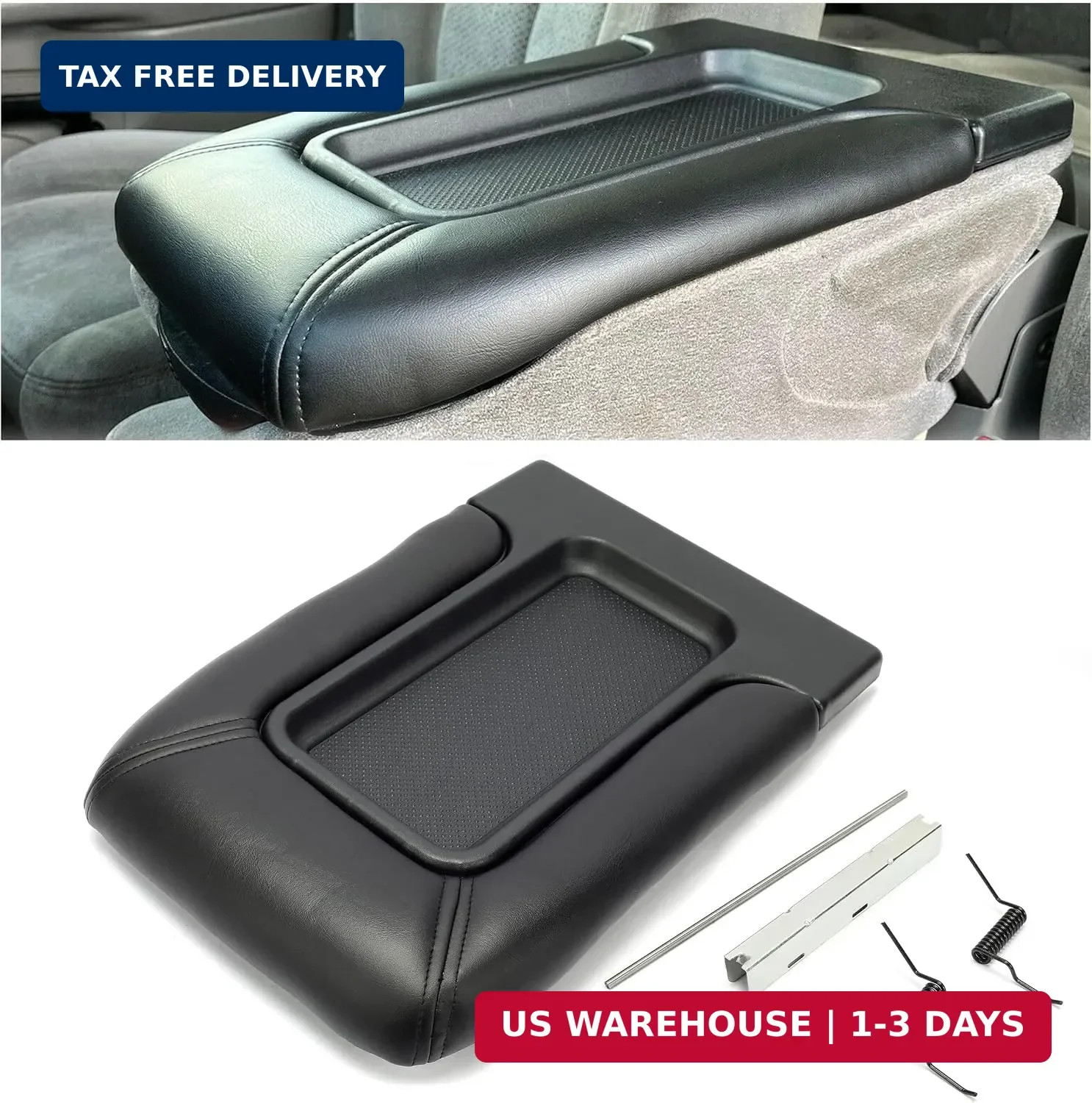 Center Console Lid Replacement Kit Compatible with Chevy Silverado 1999-2007 GM